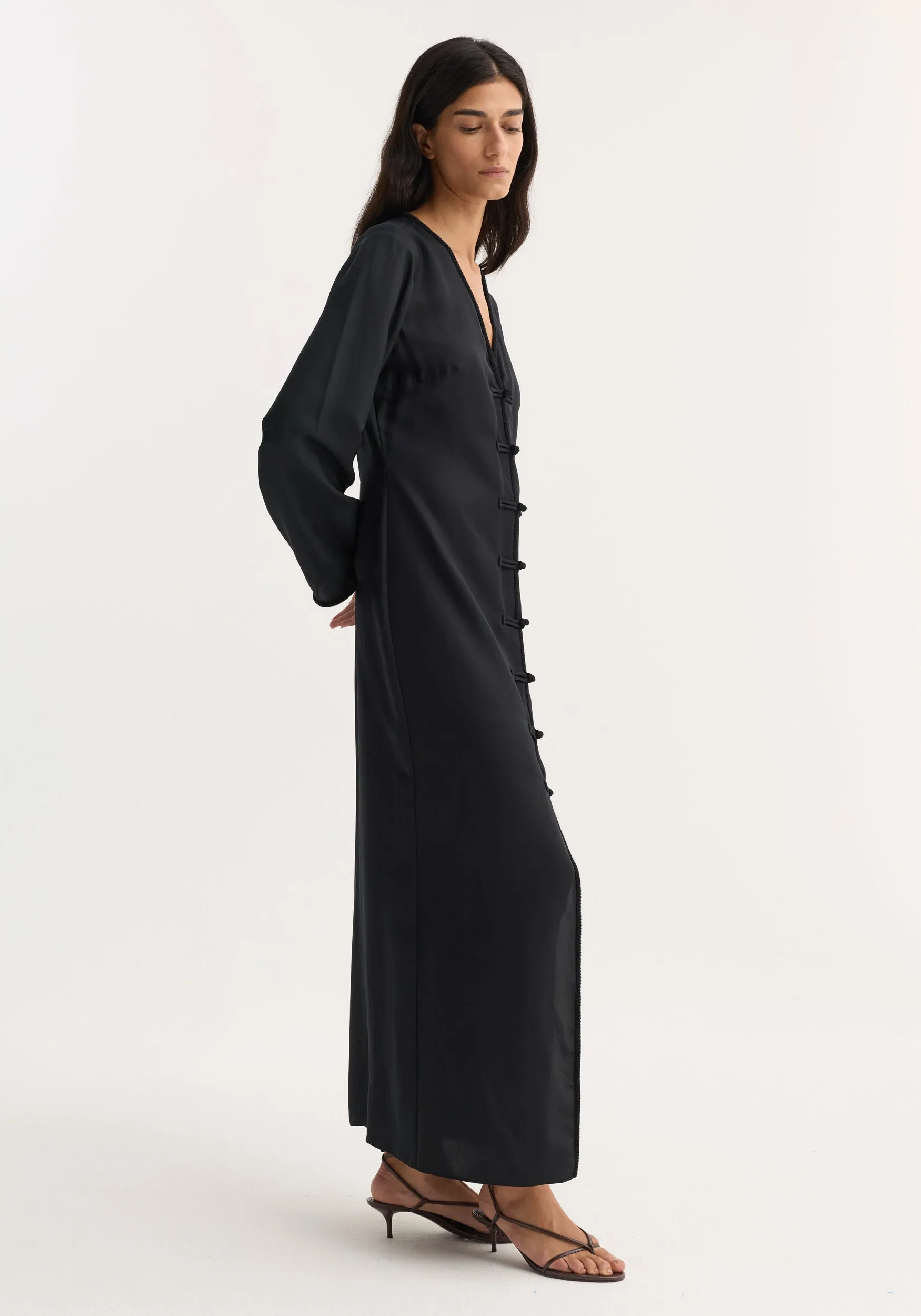 Pankou closure silk dress | black sold by Rohe product image thumbnail 2