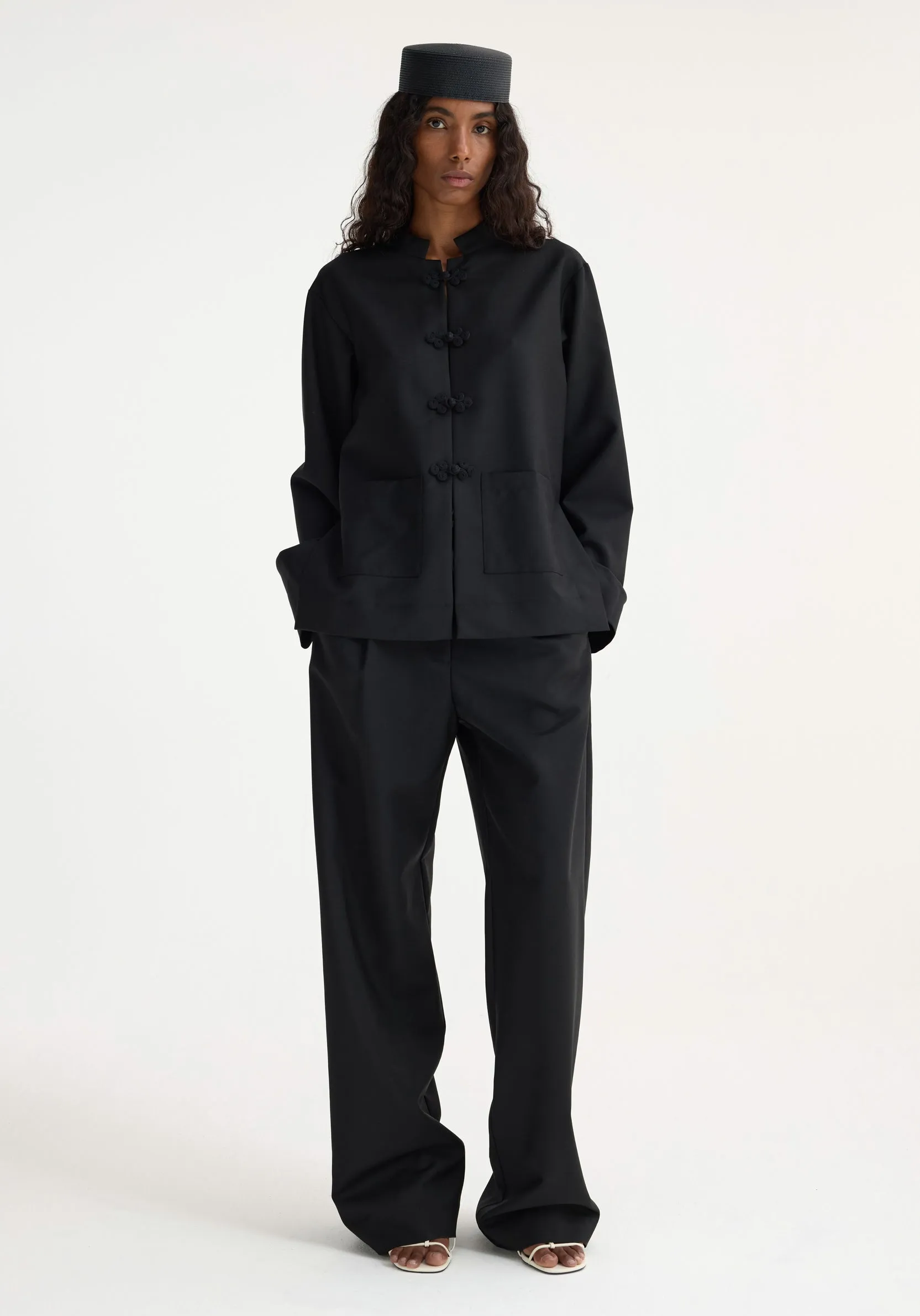 Pankou closure jacket | black sold by Rohe
