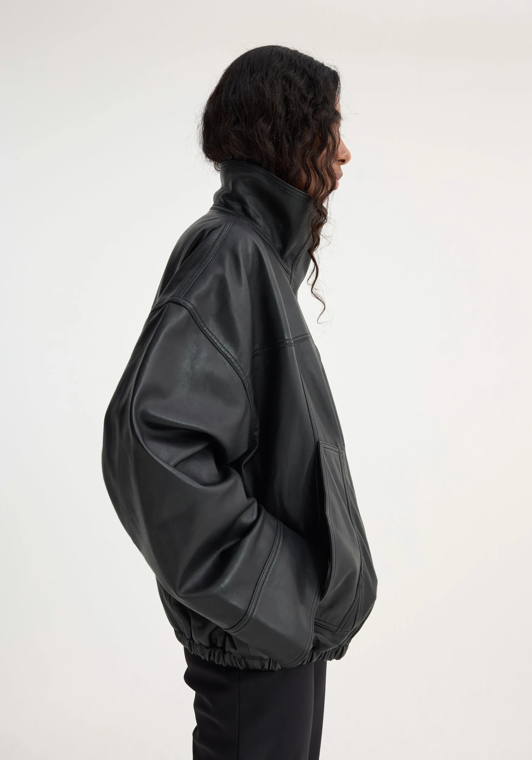 Reinvented leather jacket | black sold by Rohe product image thumbnail 4