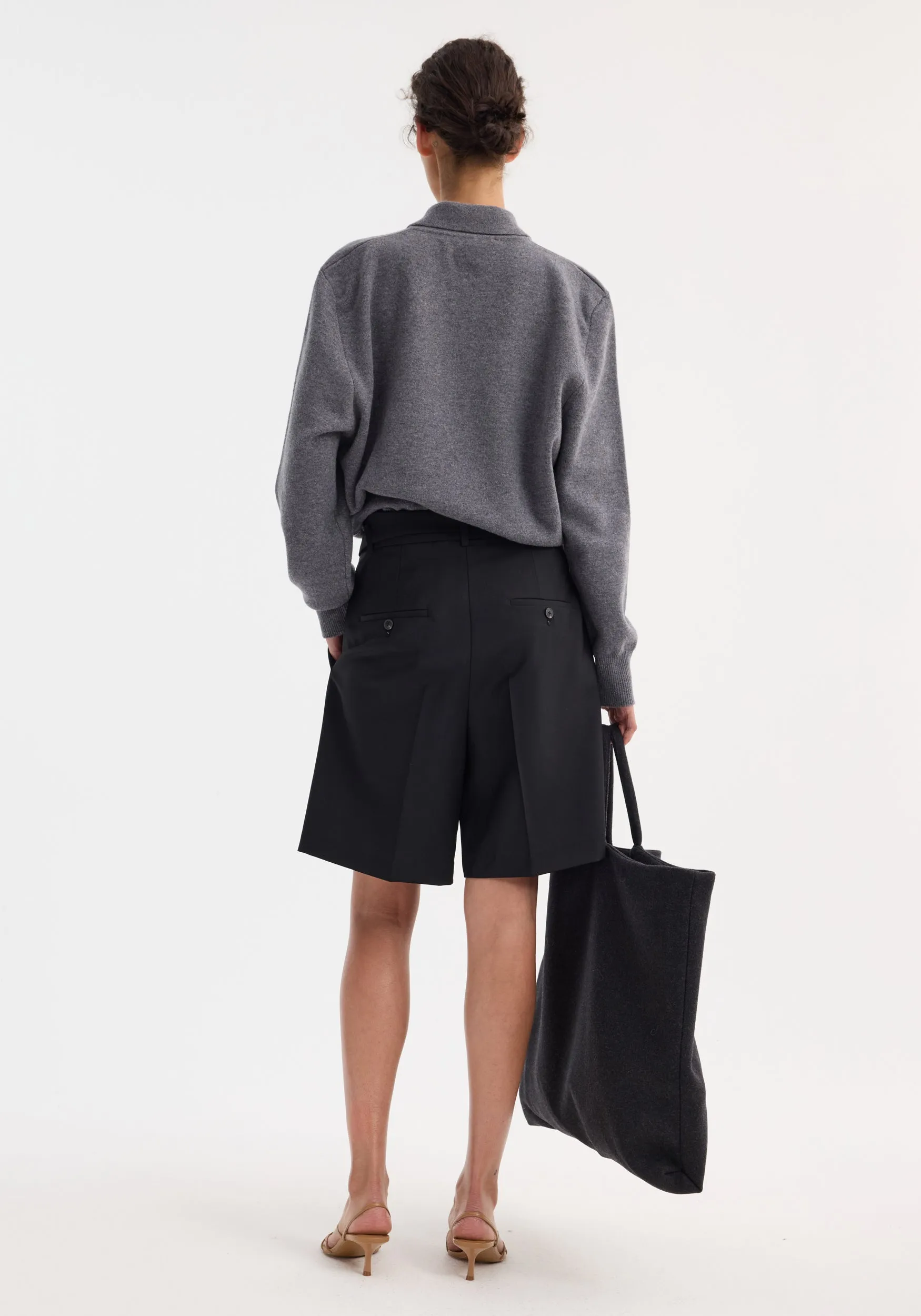 Tailored belted shorts | black sold by Rohe product image thumbnail 4