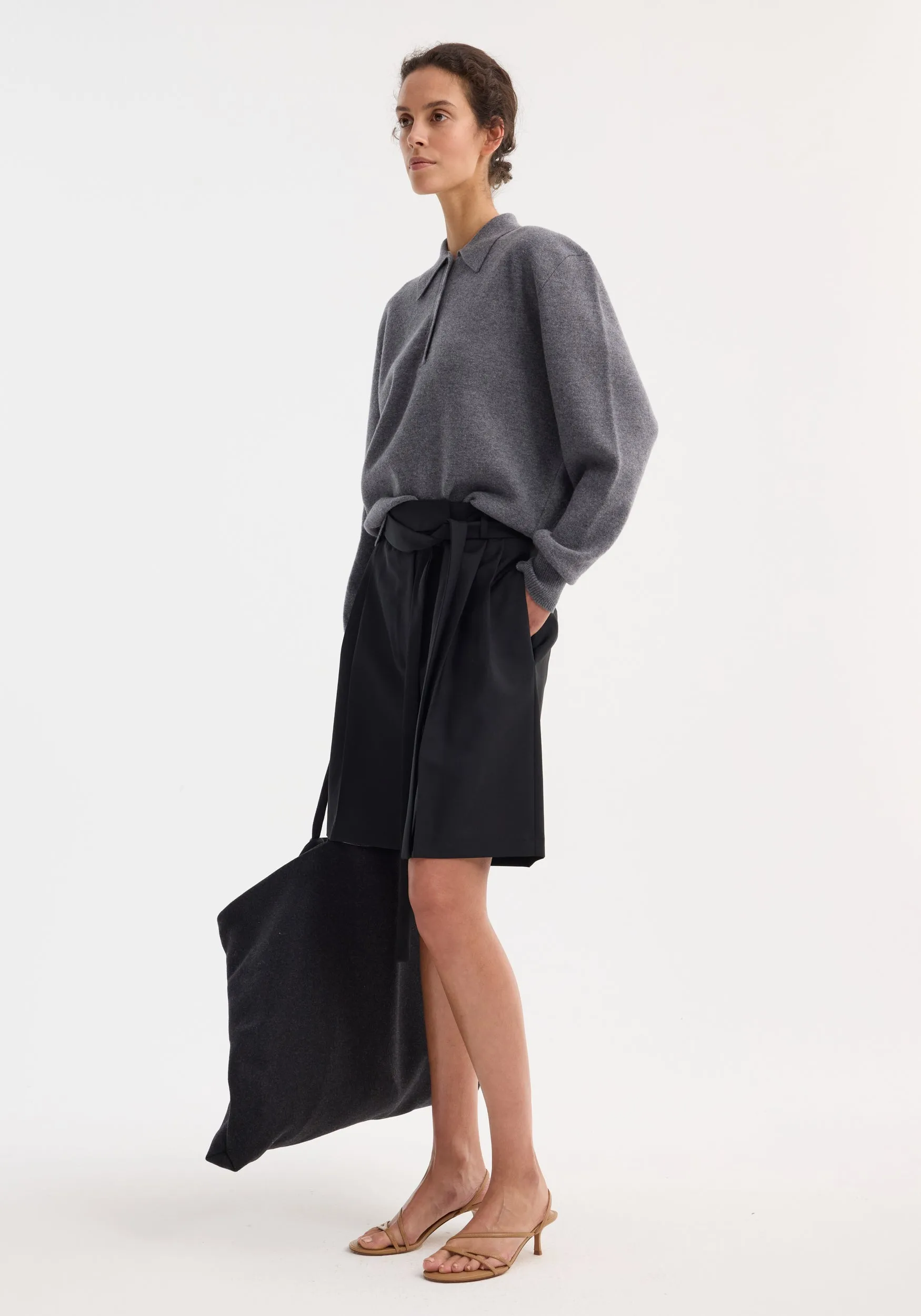 Tailored belted shorts | black sold by Rohe product image thumbnail 2