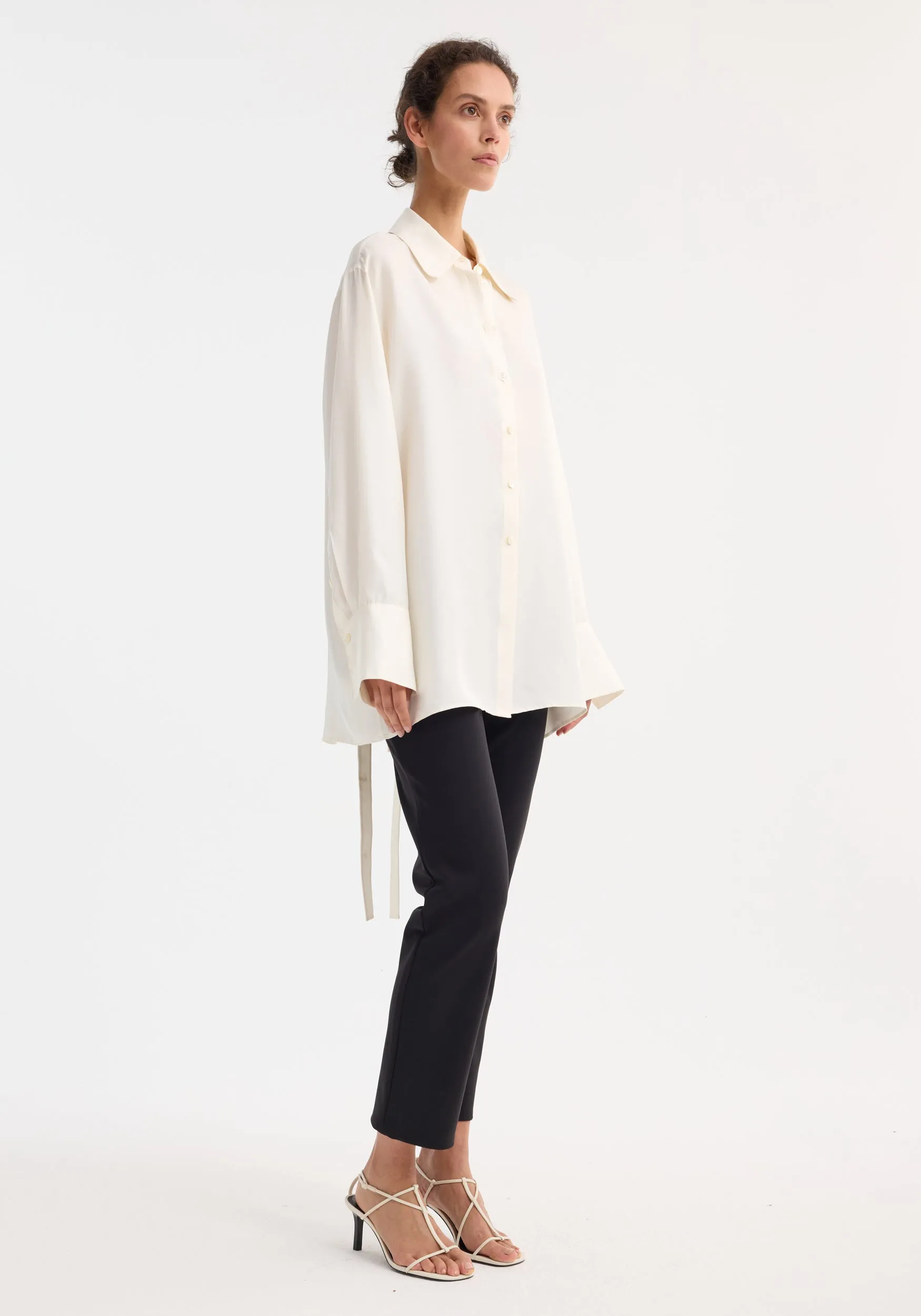 Deconstructed silk shirt | cream sold by Rohe product image thumbnail 5