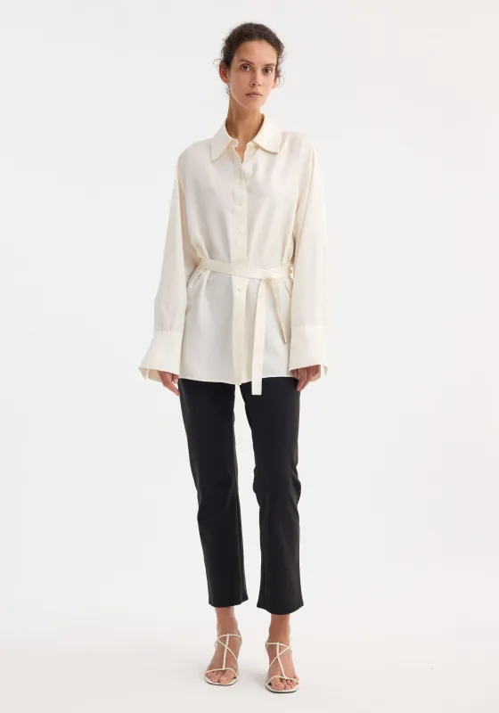 Deconstructed silk shirt | cream sold by Rohe