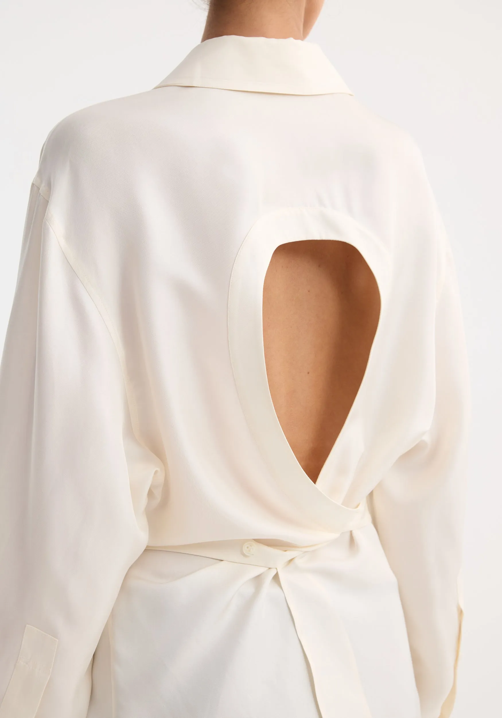 Deconstructed silk shirt | cream sold by Rohe product image thumbnail 2