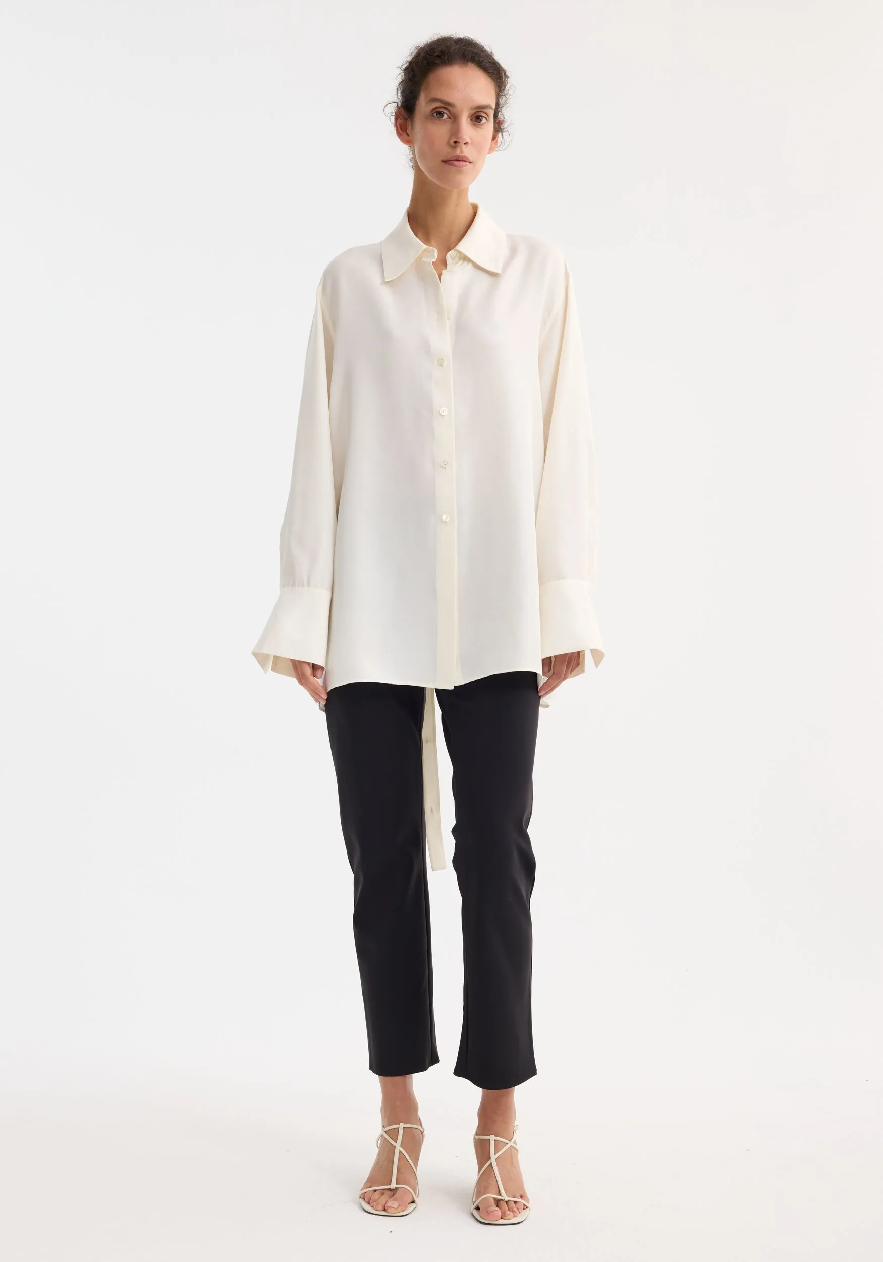 Deconstructed silk shirt | cream sold by Rohe product image thumbnail 4