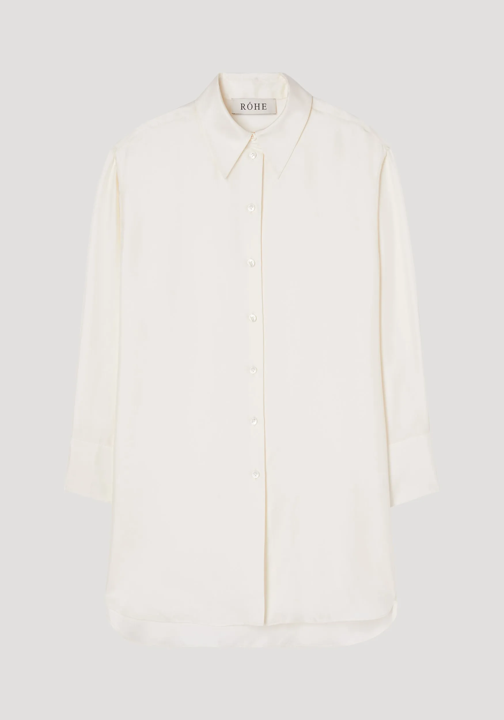 Signature elongated silk shirt | cream sold by Rohe product image thumbnail 5