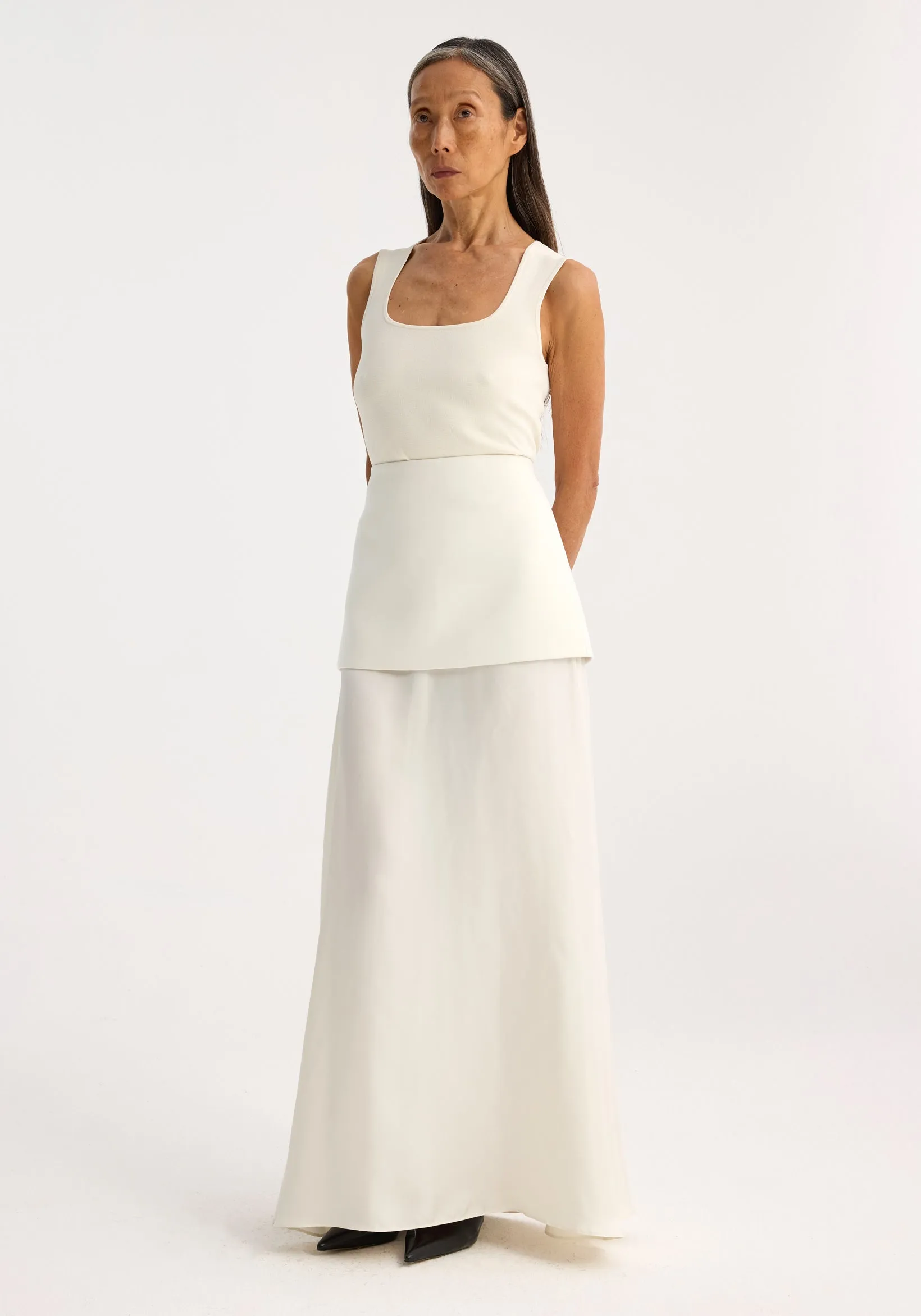 Integrated fluid silk skirt | cream sold by Rohe product image thumbnail 4