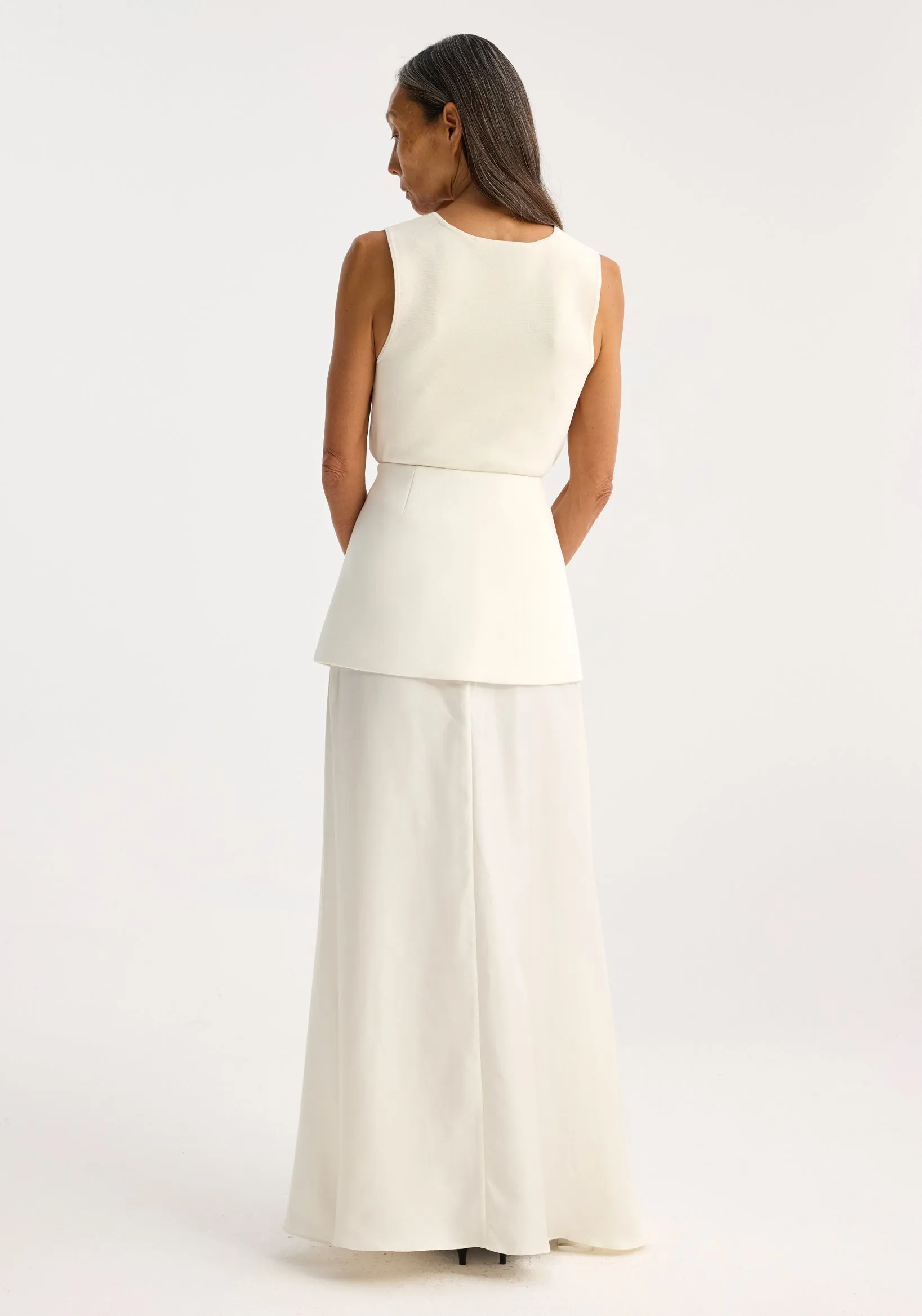 Integrated fluid silk skirt | cream sold by Rohe product image thumbnail 3