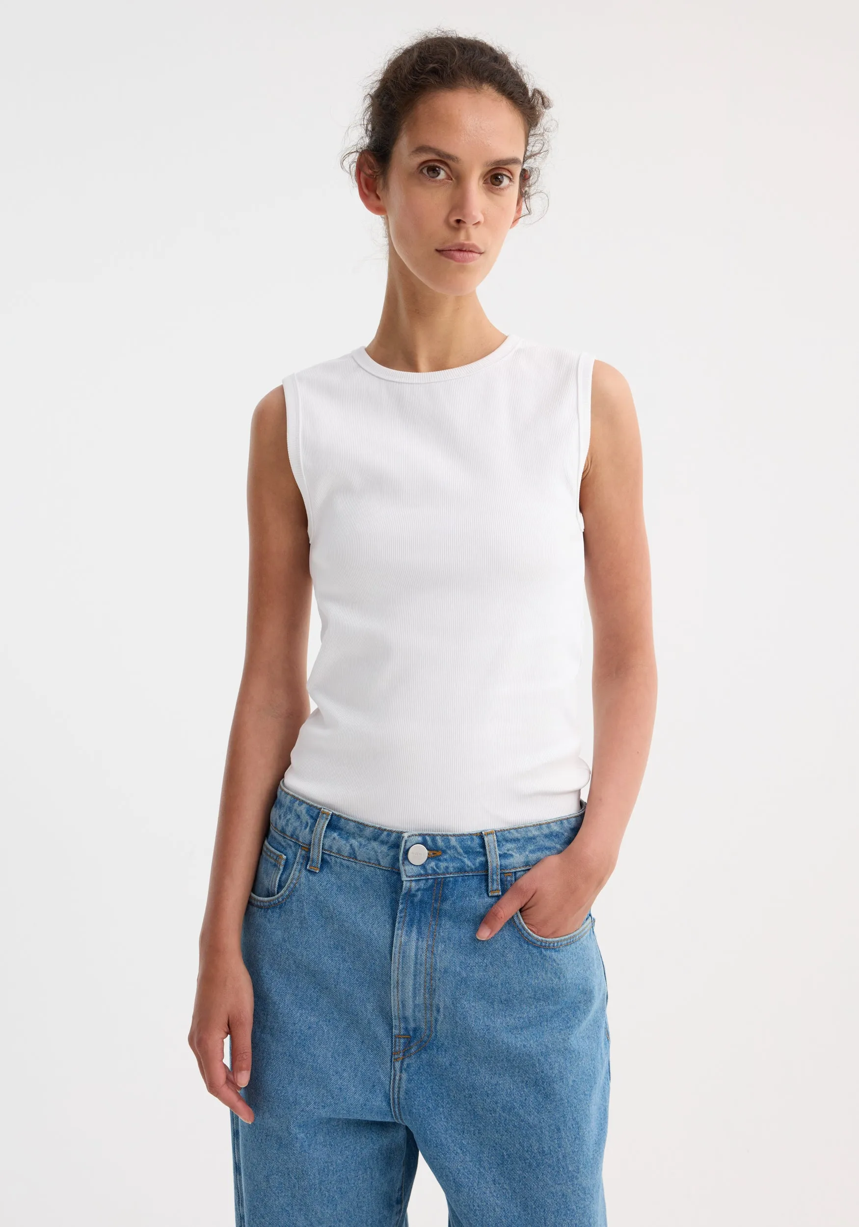 Dense rib tank top | optic white sold by Rohe product image thumbnail 3