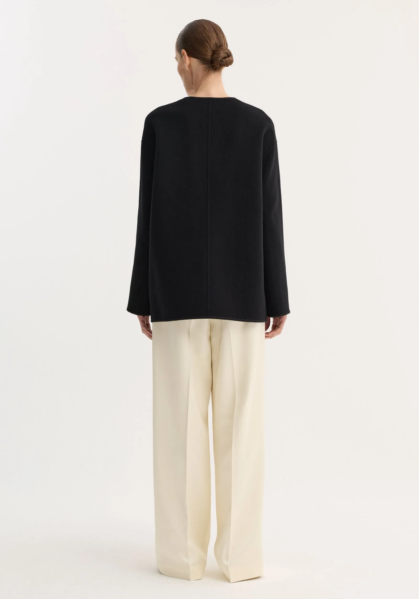 Double-faced wool pankou jacket | black sold by Rohe product image thumbnail 3