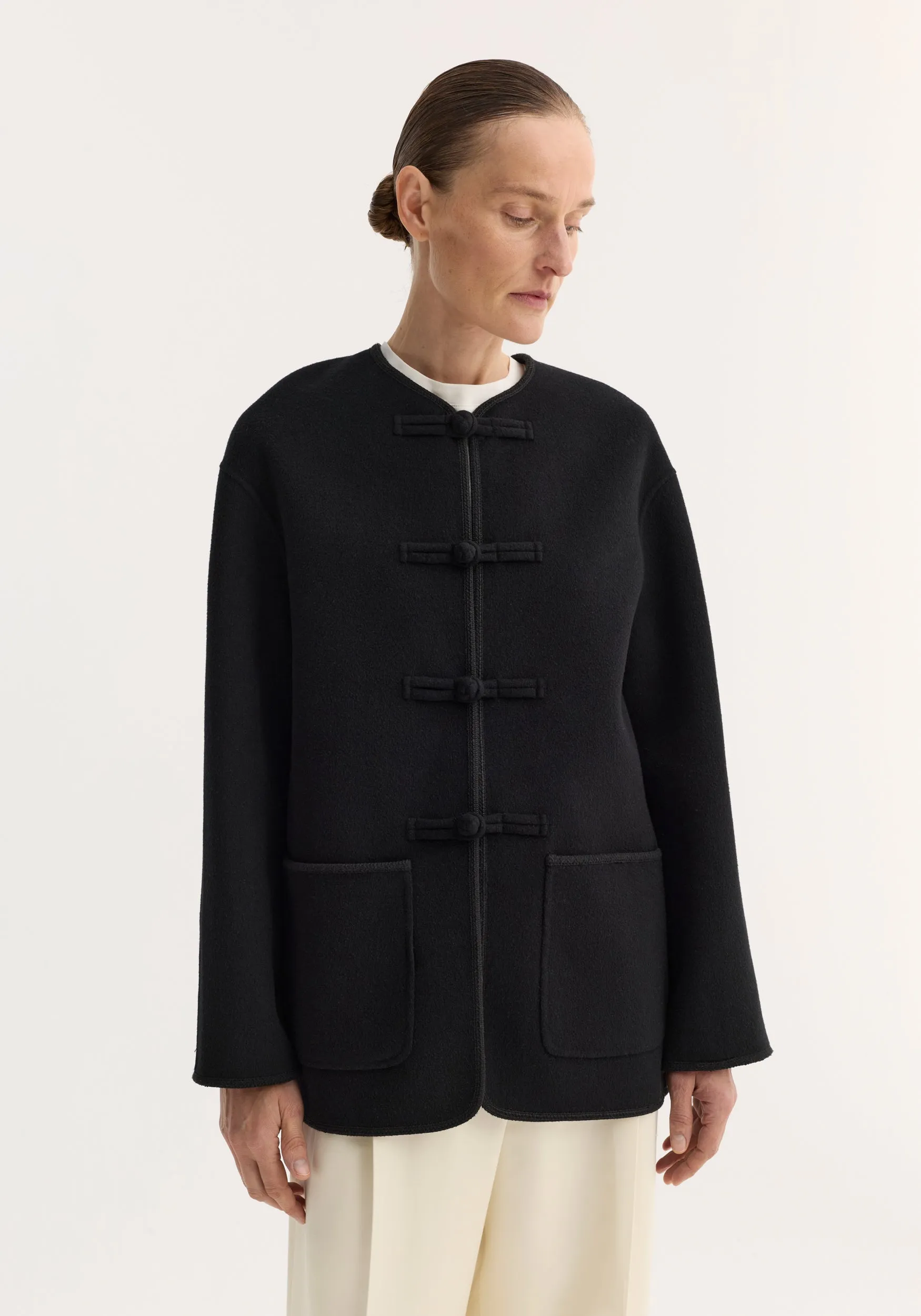 Double-faced wool pankou jacket | black sold by Rohe product image thumbnail 4