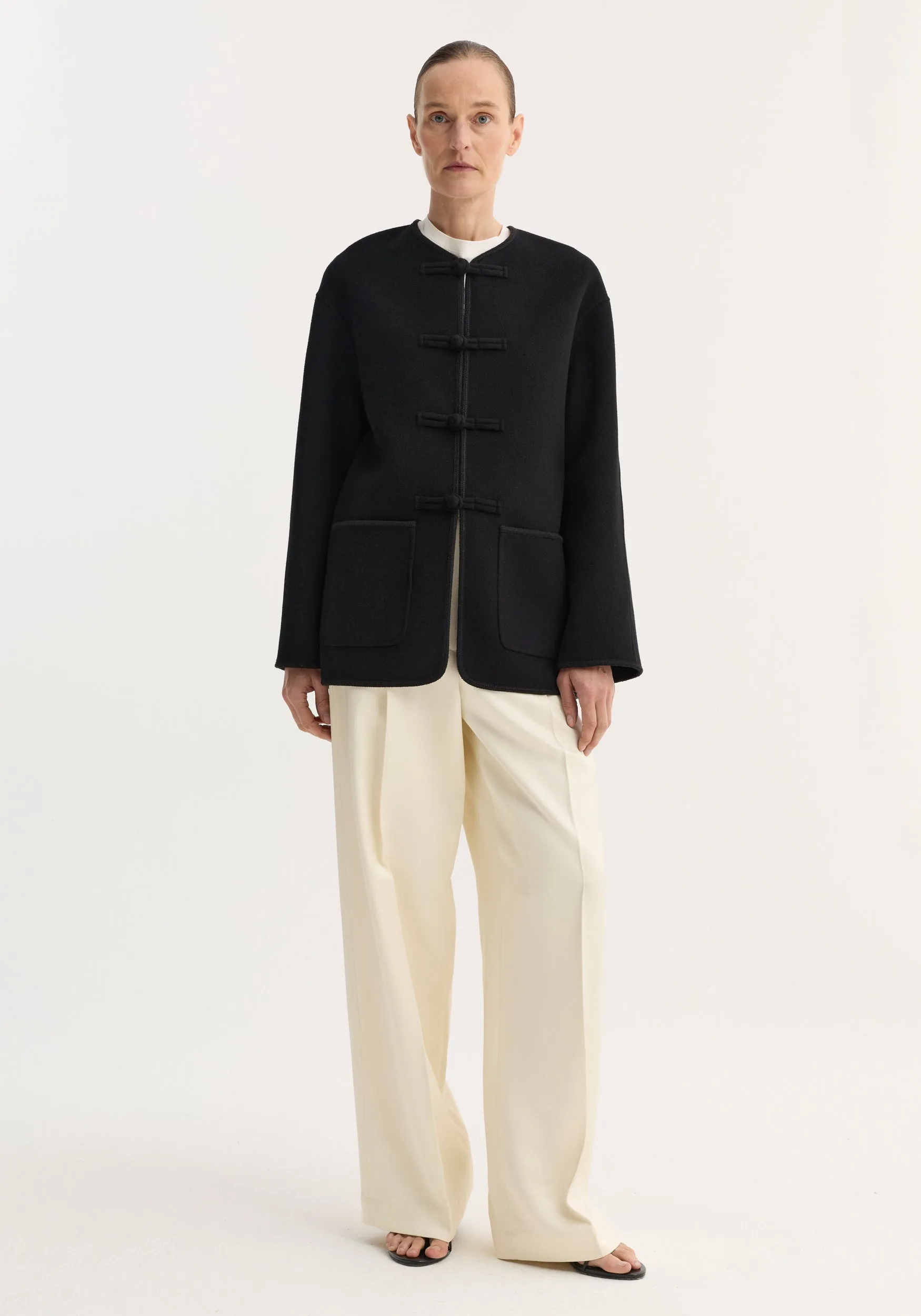 Double-faced wool pankou jacket | black sold by Rohe