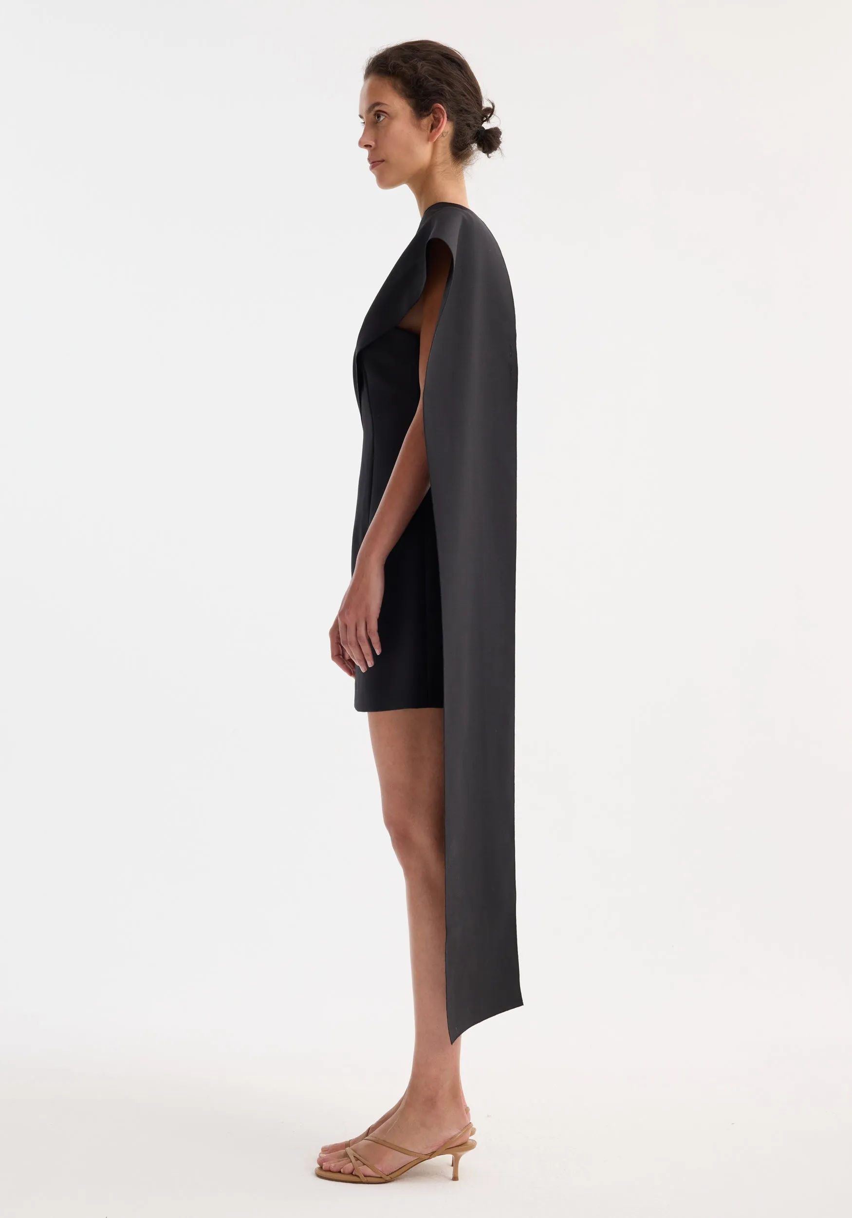 Short sculptural sash dress | black sold by Rohe product image thumbnail 5