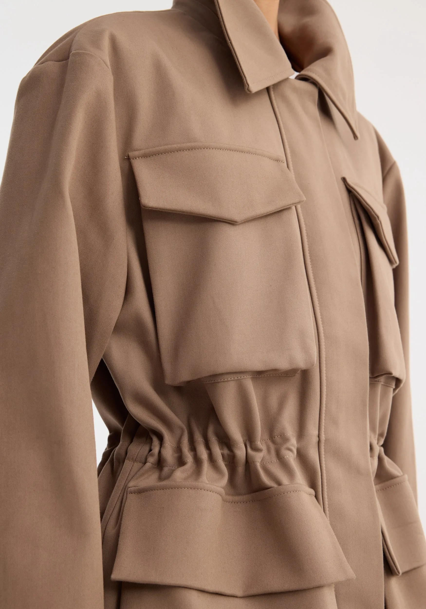 Field jacket with waist adjuster | clay sold by Rohe product image thumbnail 5
