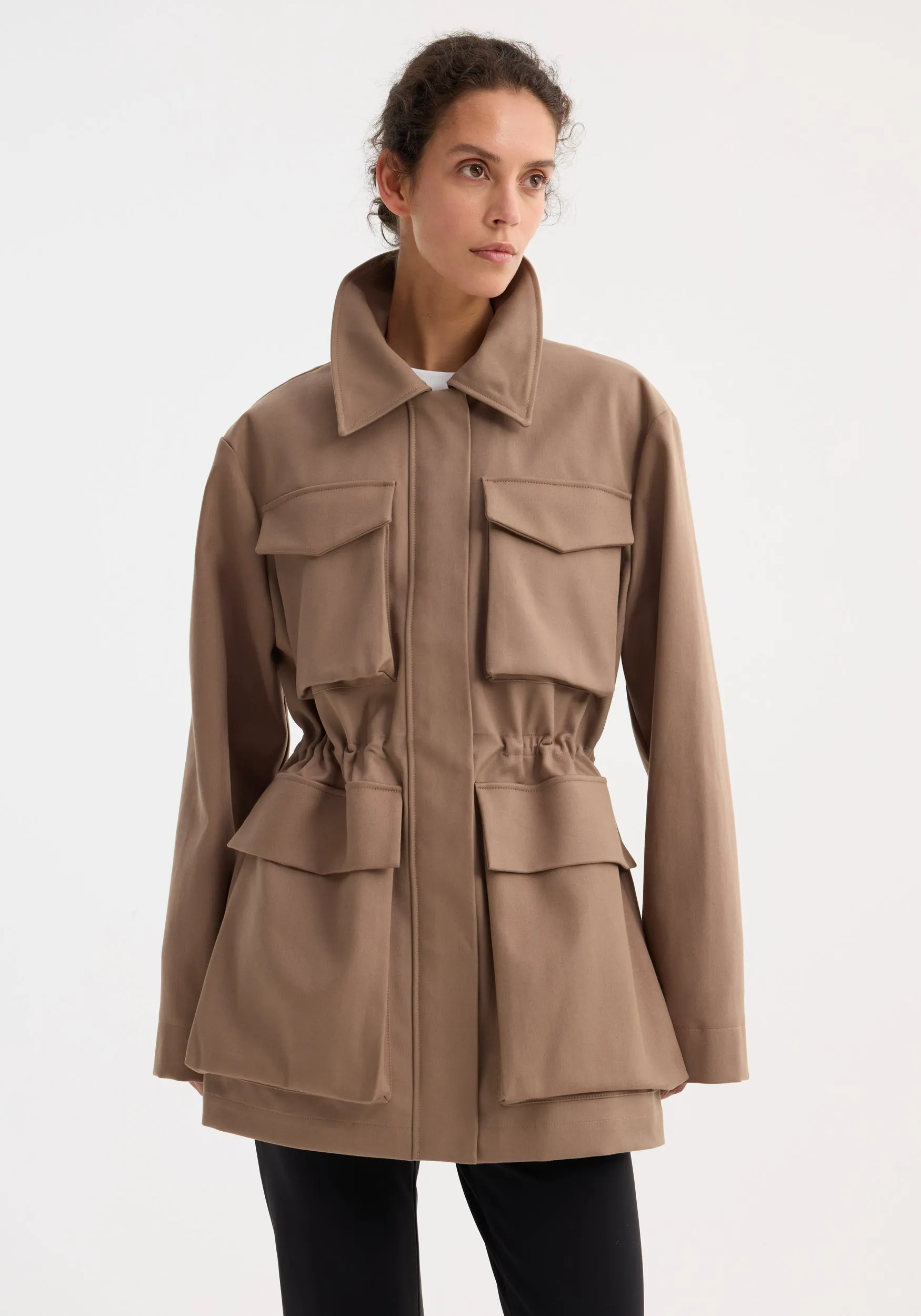 Field jacket with waist adjuster | clay sold by Rohe product image thumbnail 2