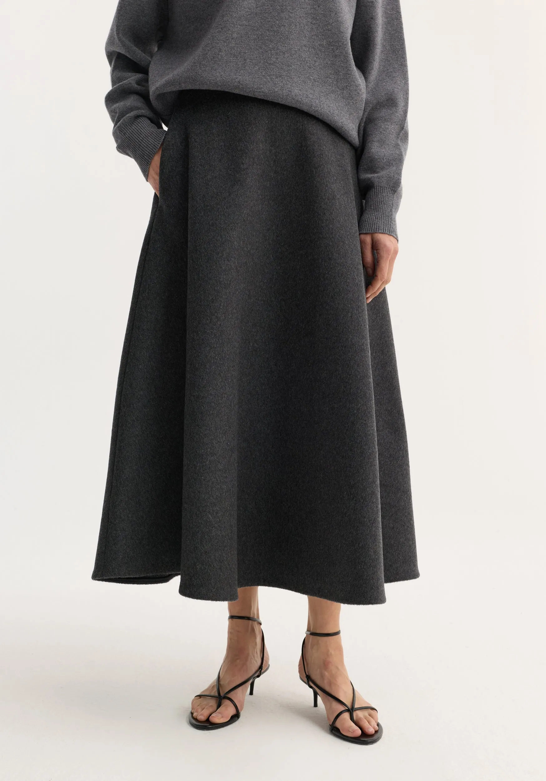 A-line skirt | anthracite melange sold by Rohe product image thumbnail 3