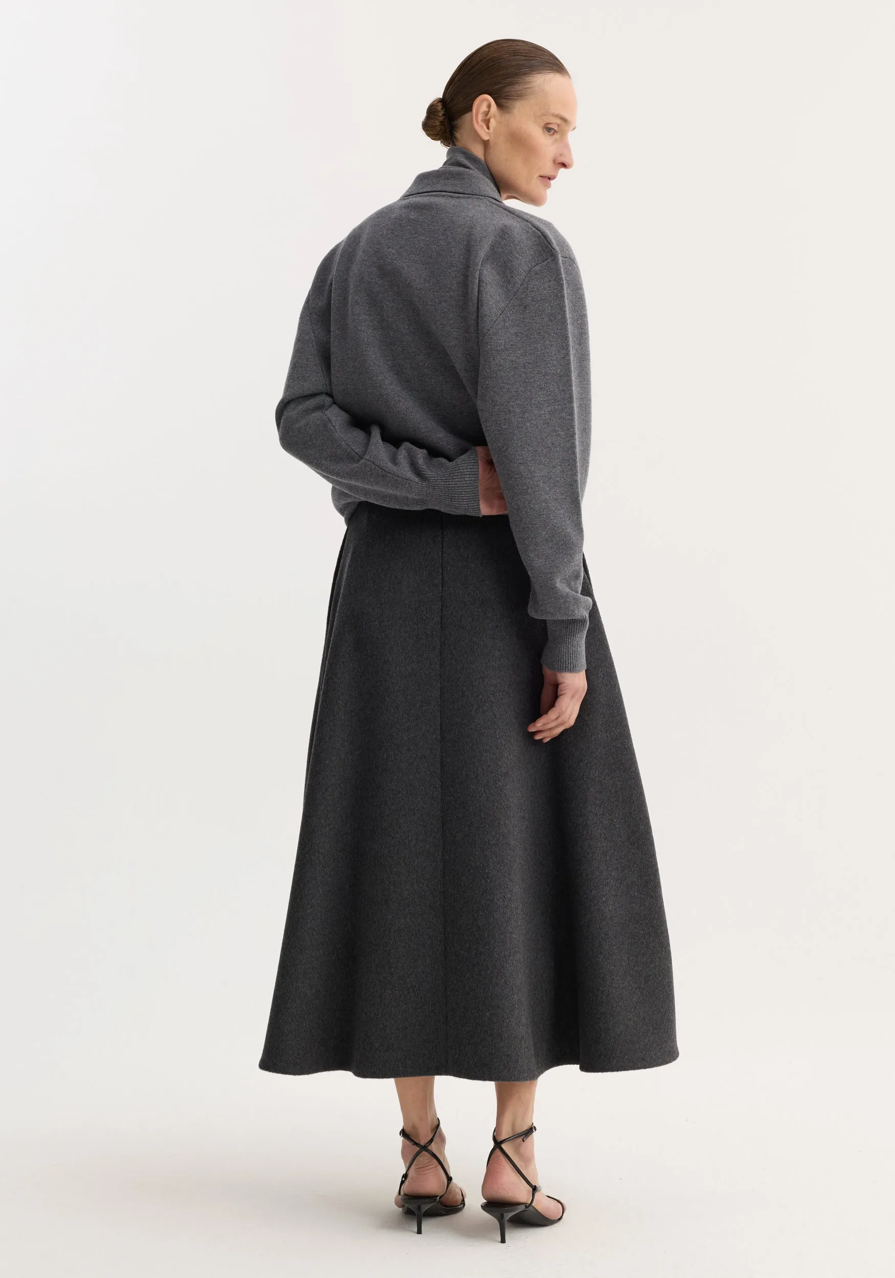 A-line skirt | anthracite melange sold by Rohe product image thumbnail 4