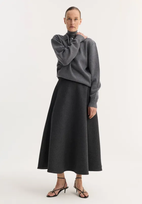 A-line skirt | anthracite melange made by Rohe