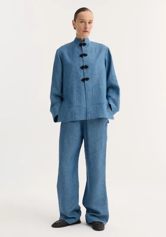 Pankou closure jacket | ocean blue made by Rohe