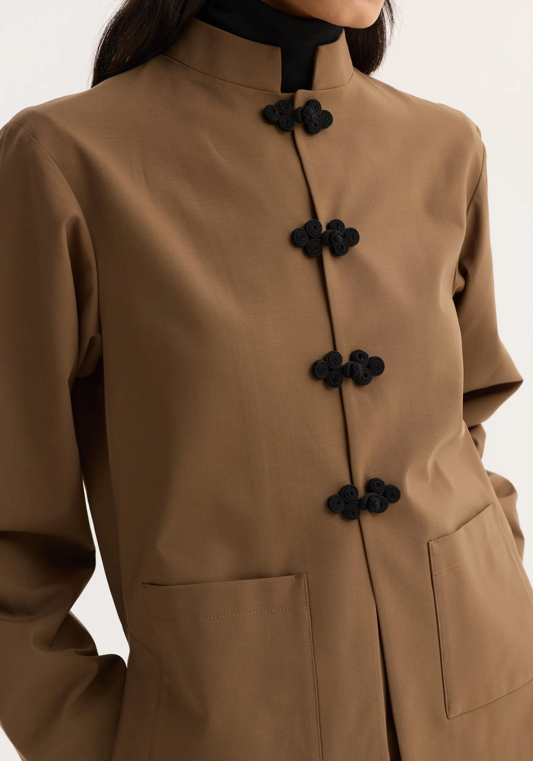 Pankou closure jacket | mocha sold by Rohe product image thumbnail 3