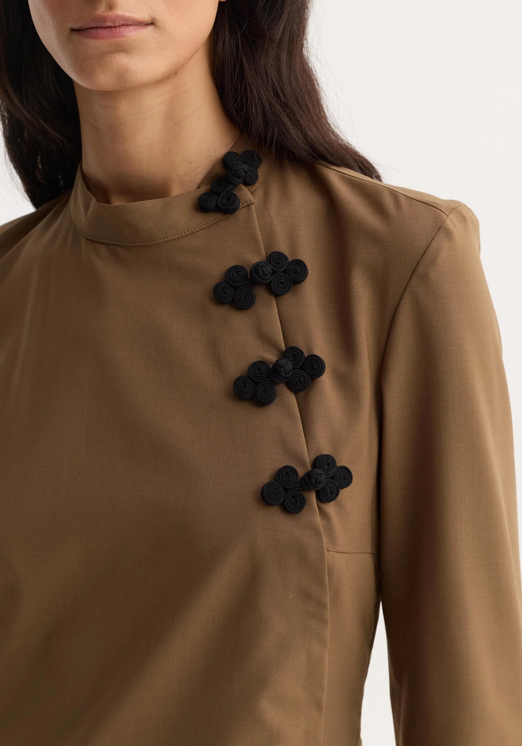 Pankou closure dress | mocha sold by Rohe product image thumbnail 5