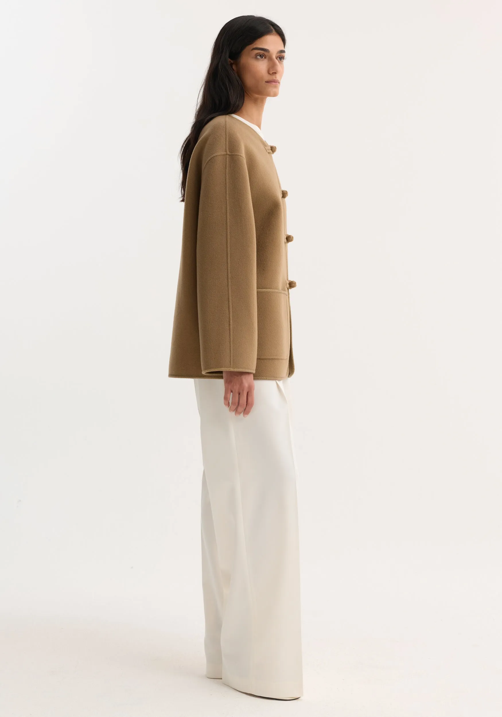 Double-faced wool pankou jacket | camel sold by Rohe product image thumbnail 4