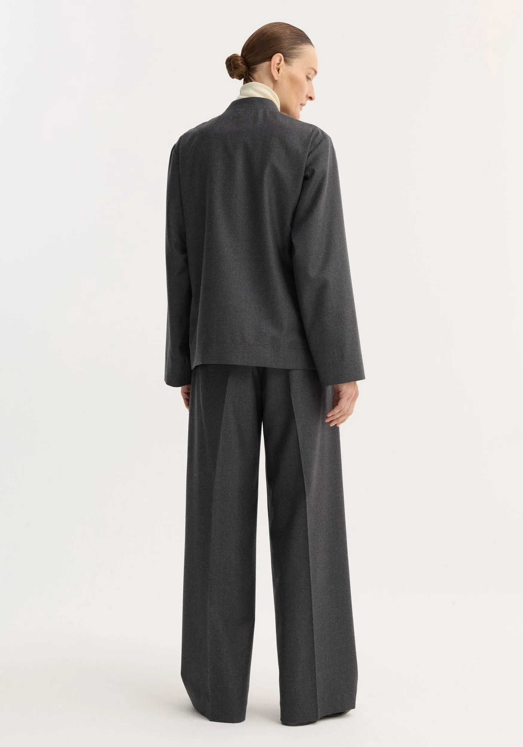 Pankou closure jacket | dark grey melange sold by Rohe product image thumbnail 5