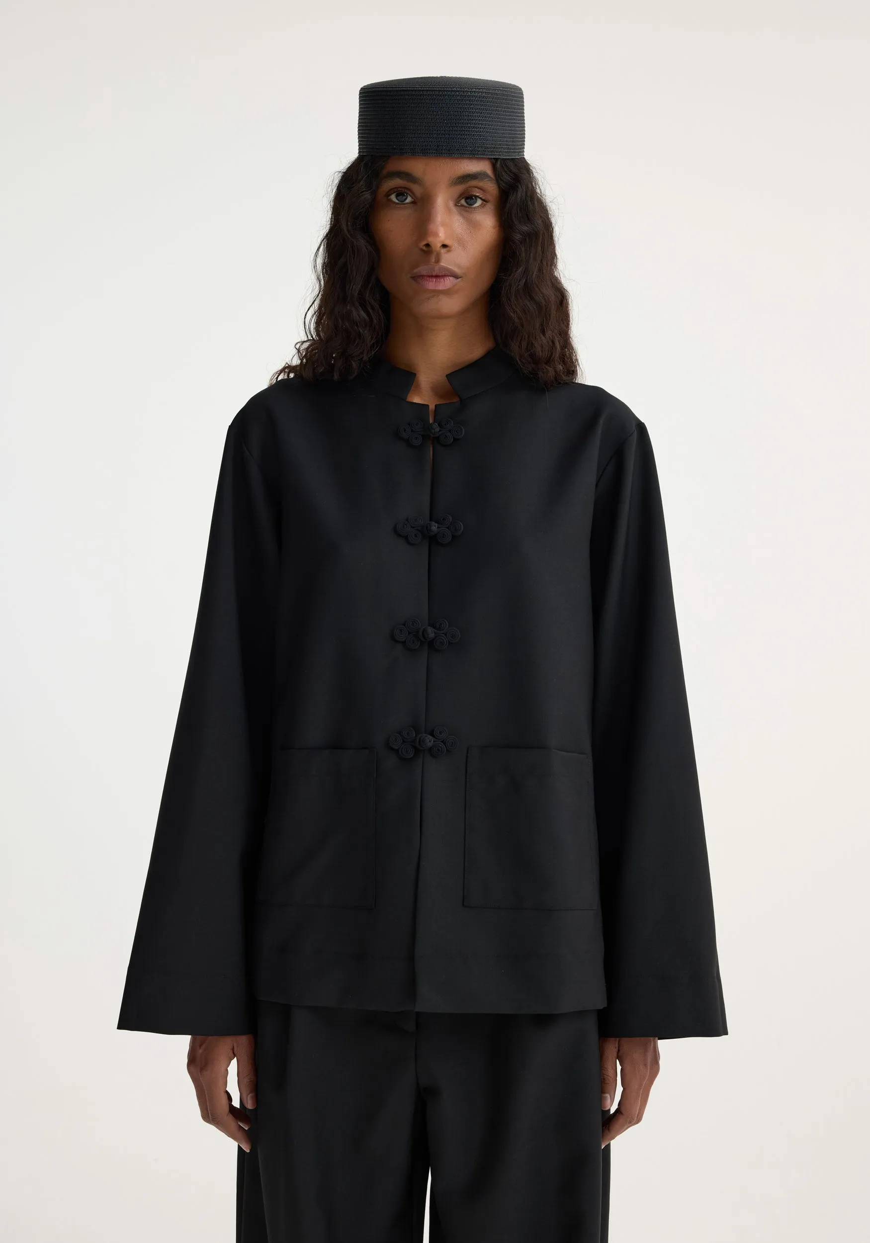 Pankou closure jacket | black sold by Rohe product image thumbnail 2