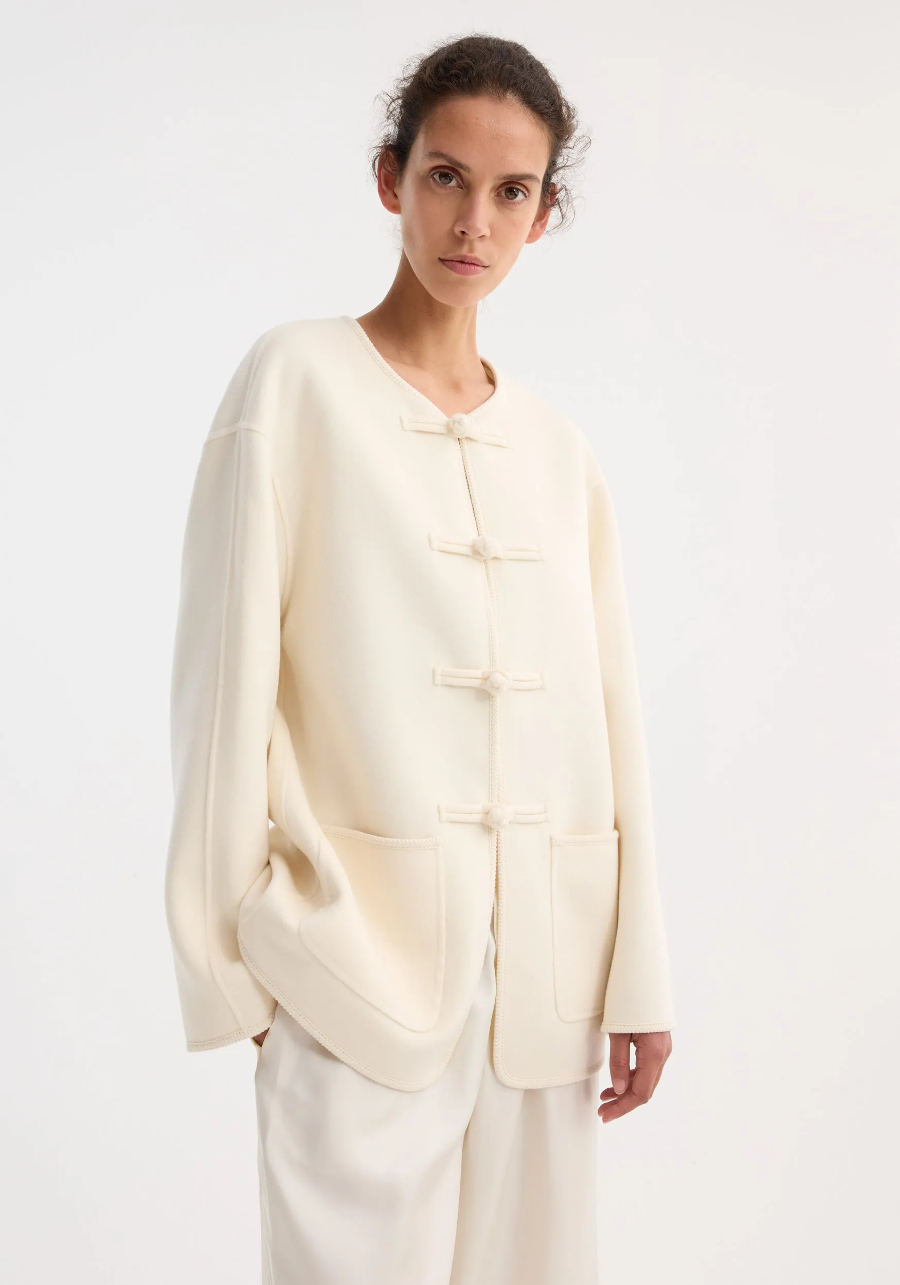 Double-faced wool pankou jacket | off white sold by Rohe product image thumbnail 2