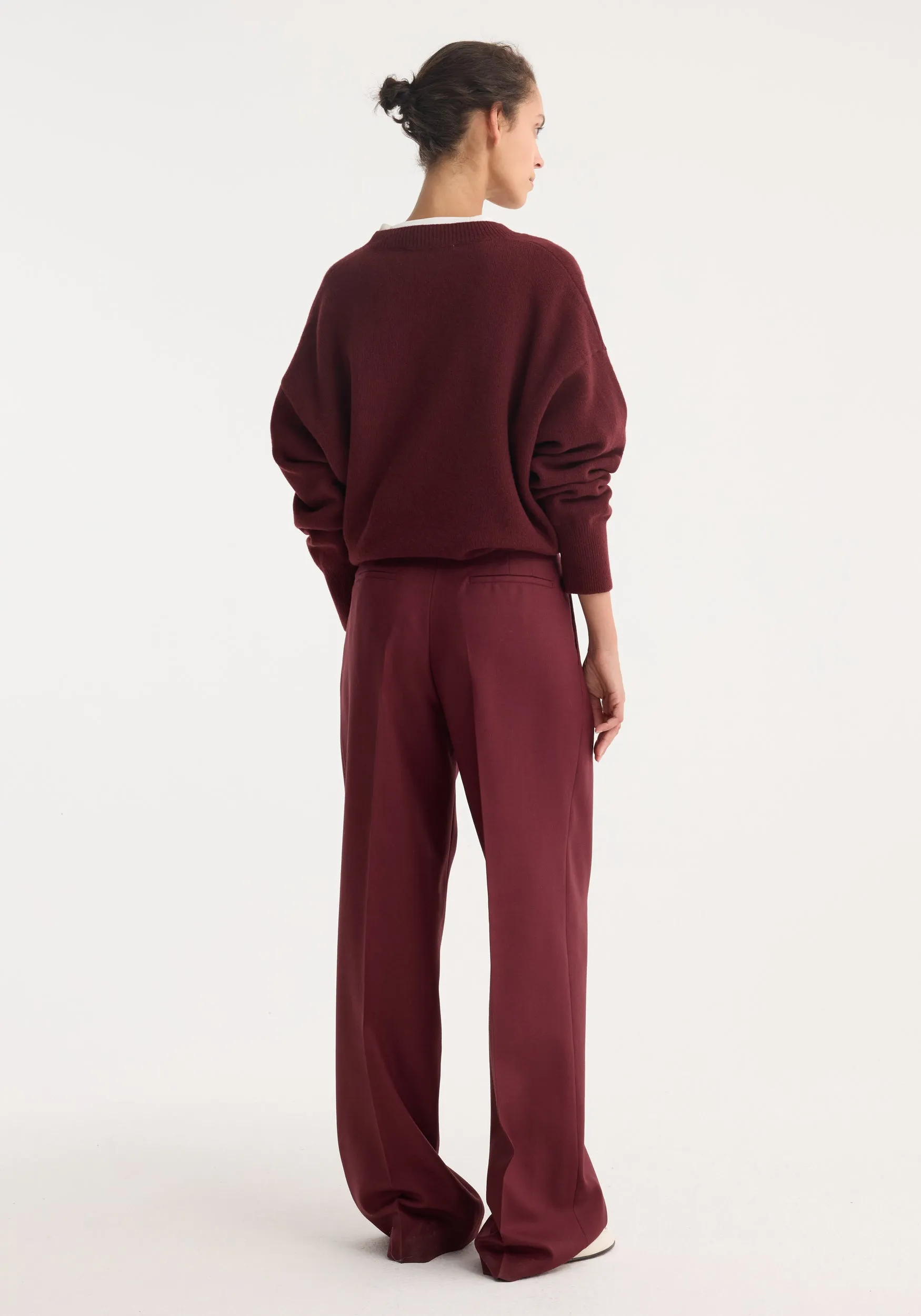 Mid-waist tailored trousers | burgundy sold by Rohe product image thumbnail 5