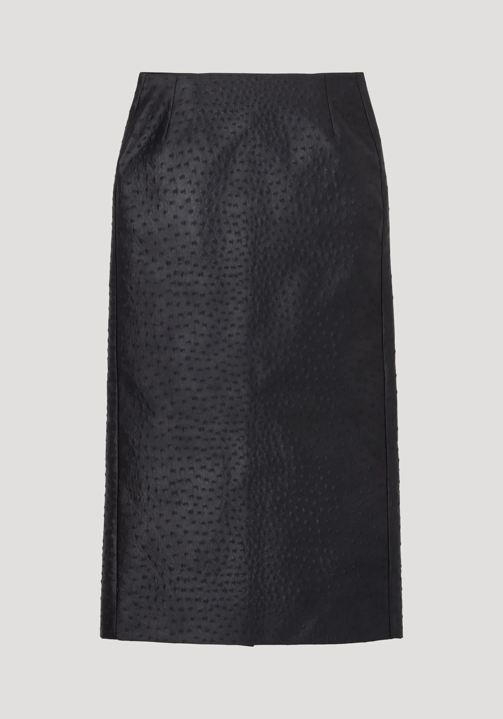 Ostrich satin column skirt | black sold by Rohe