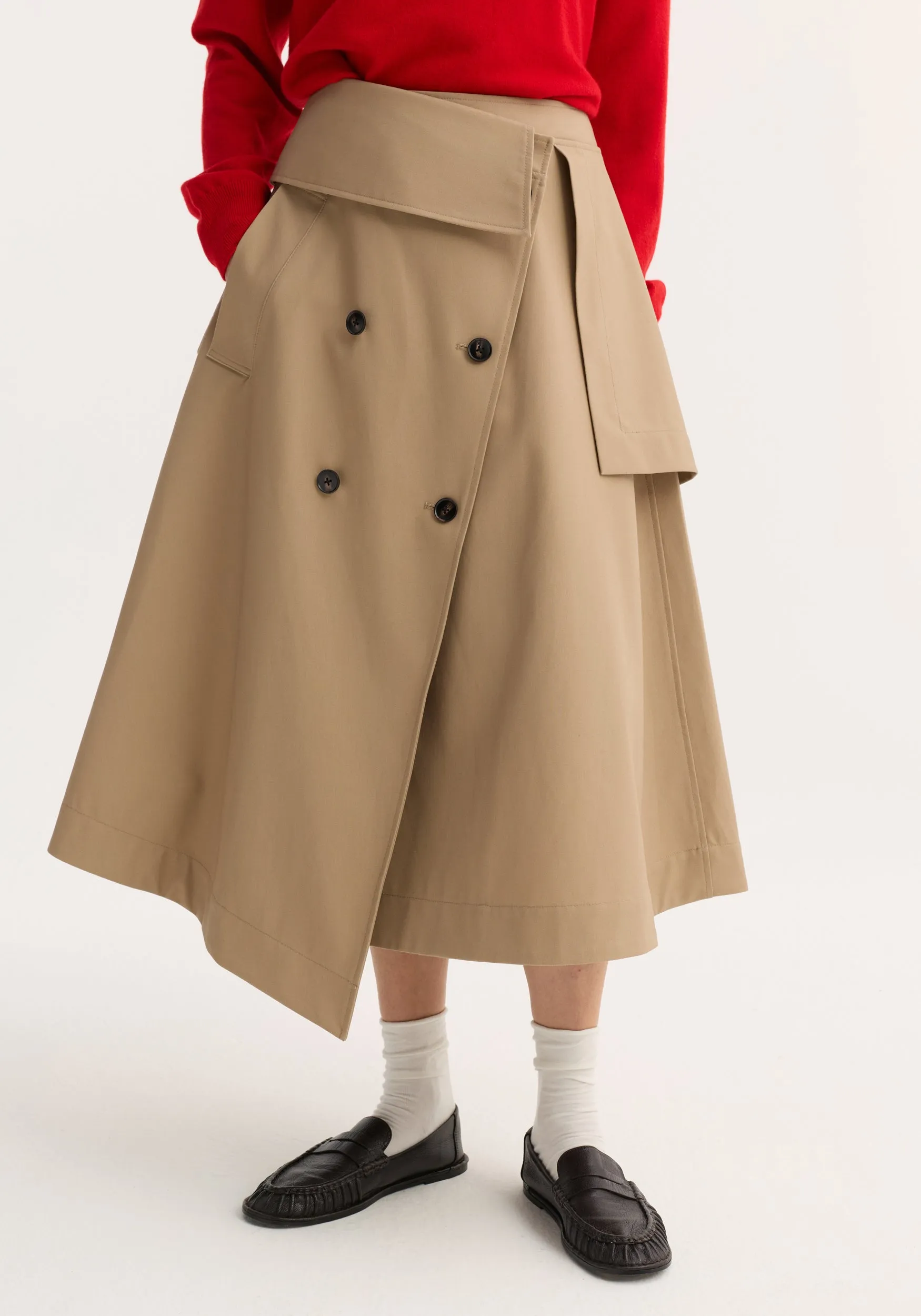 Deconstructed trench skirt | sand sold by Rohe product image thumbnail 3