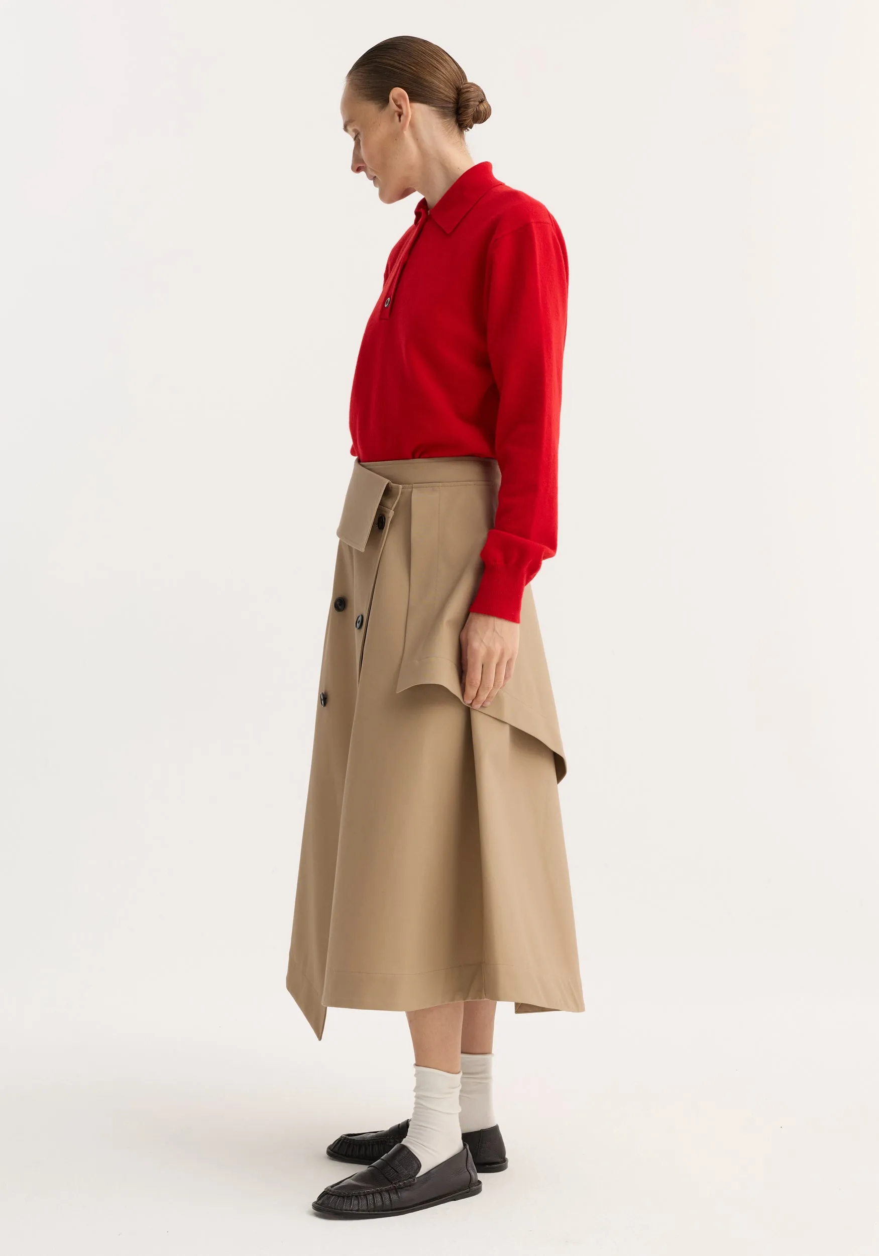 Deconstructed trench skirt | sand sold by Rohe product image thumbnail 2