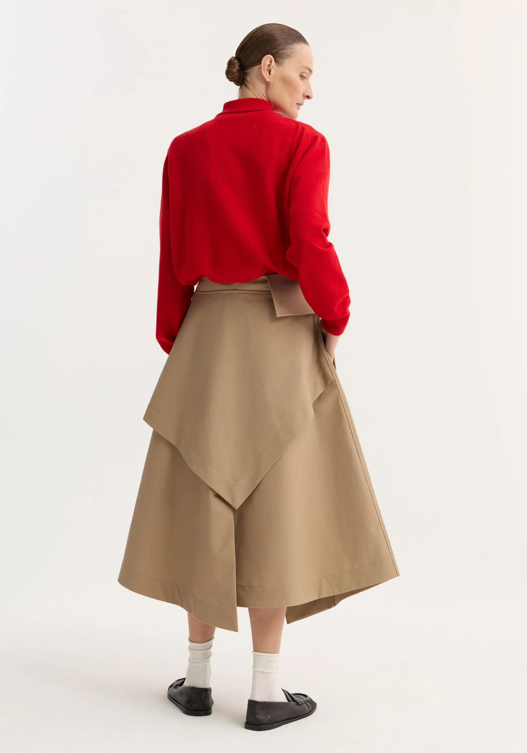 Deconstructed trench skirt | sand sold by Rohe product image thumbnail 4