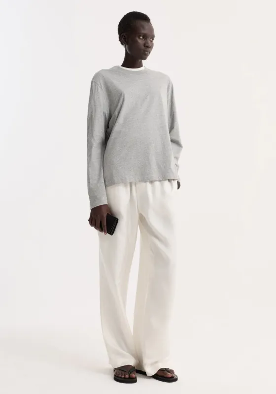 Slub melange cotton long sleeve | light grey melange sold by Rohe