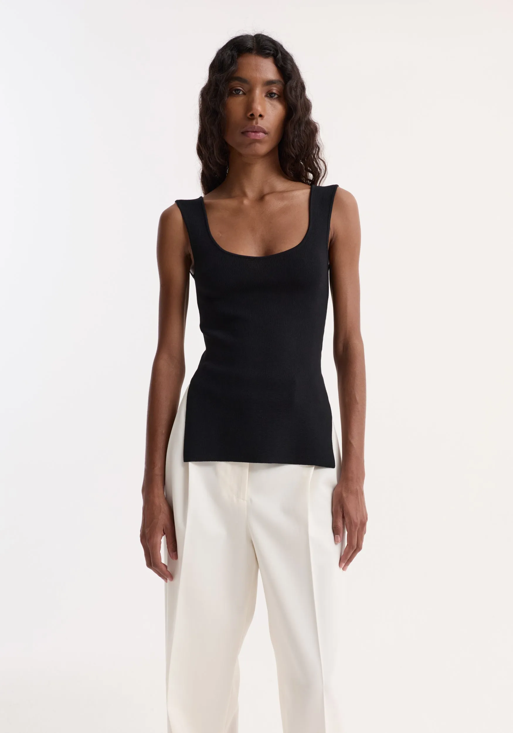 Long knitted bustier top | black sold by Rohe product image thumbnail 2
