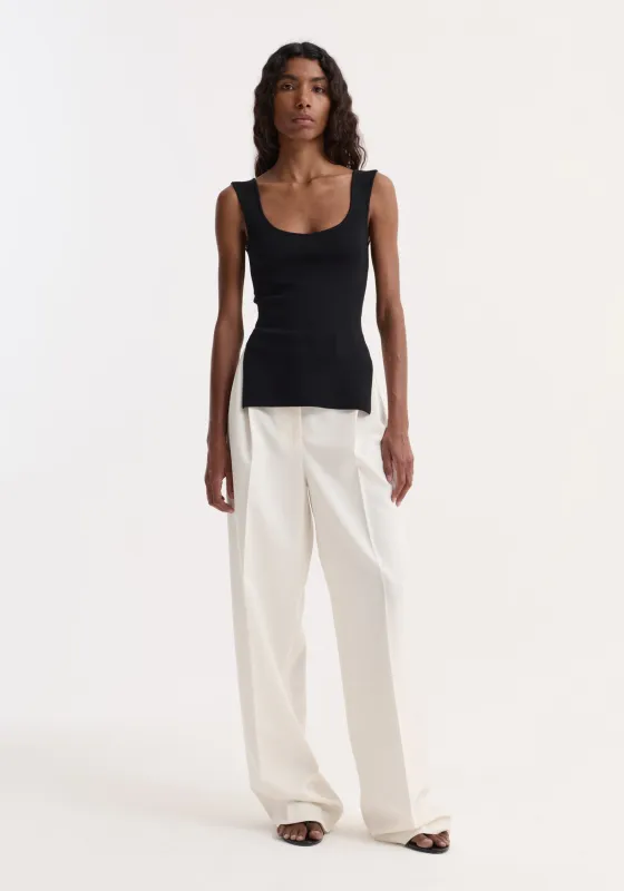 Long knitted bustier top | black sold by Rohe