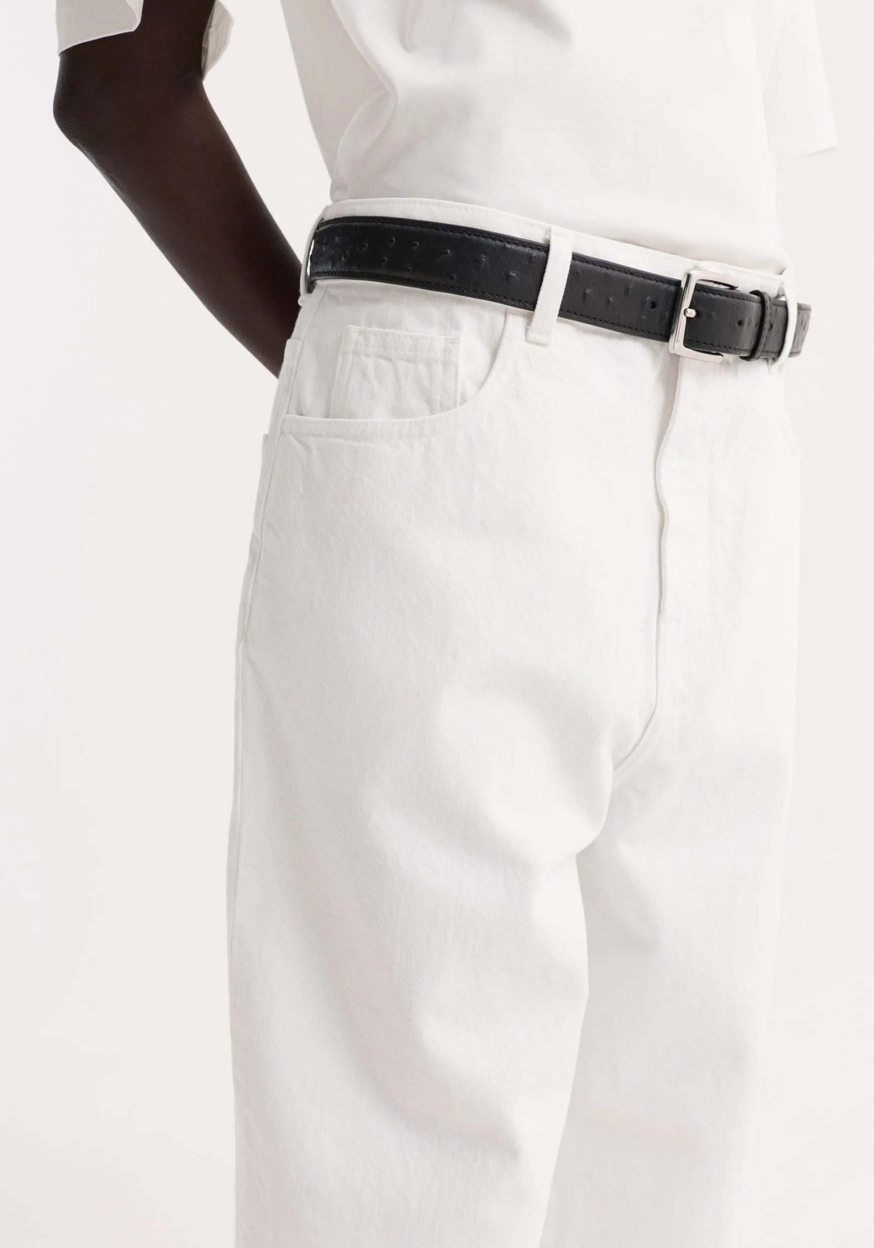 Baggy fit turn-up denim | optic white sold by Rohe product image thumbnail 4