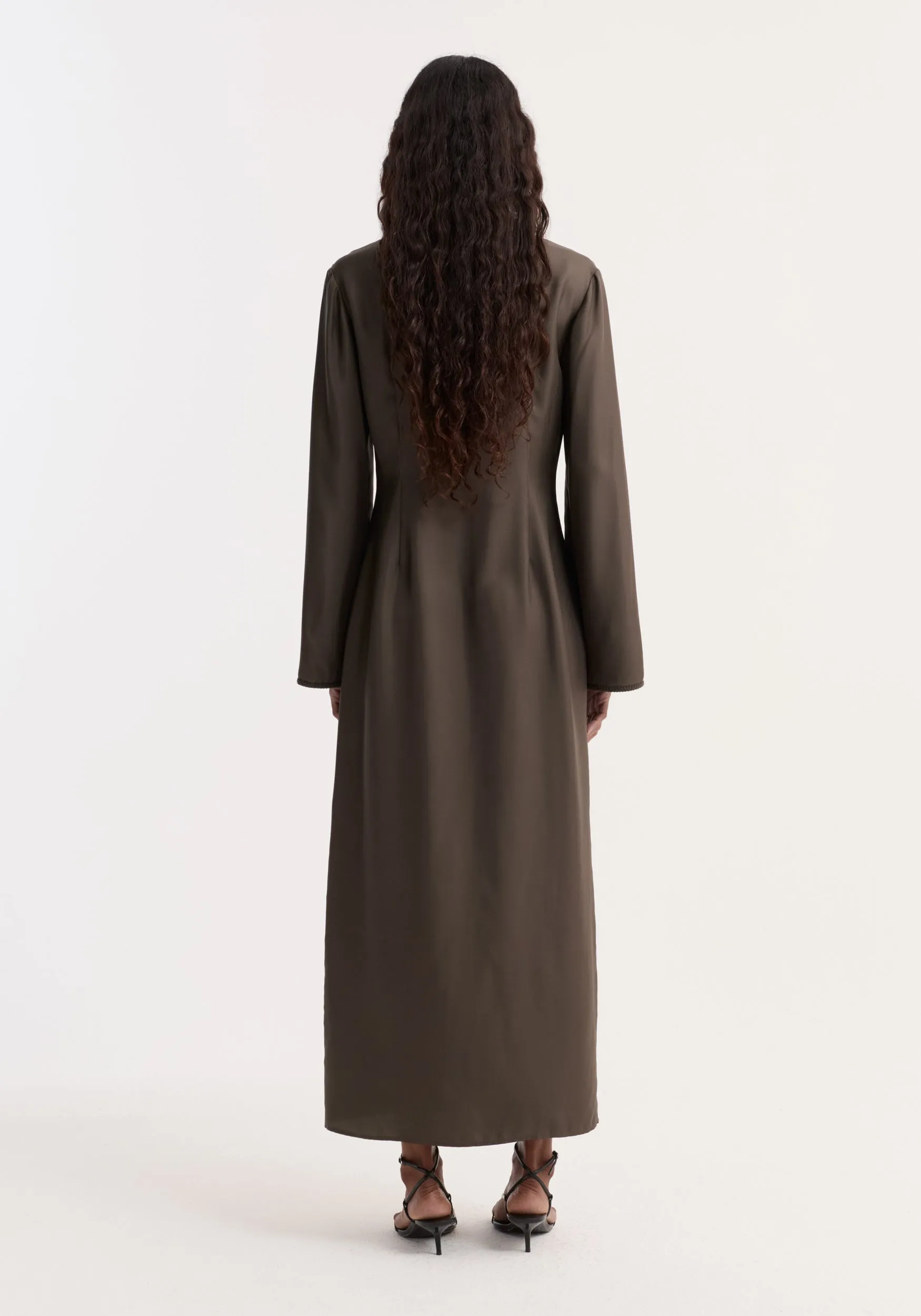 Pankou closure silk dress | earth sold by Rohe product image thumbnail 5