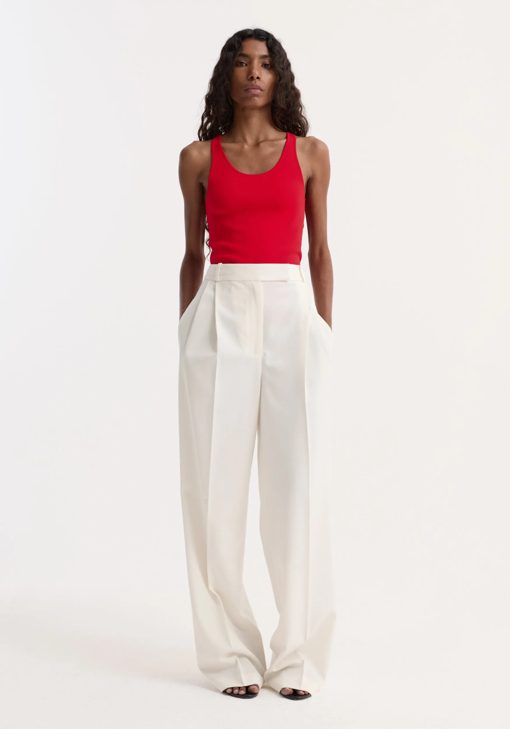 Scoop neck knitted top | red sold by Rohe