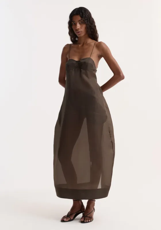 Sheer bustier volume dress | earth sold by Rohe