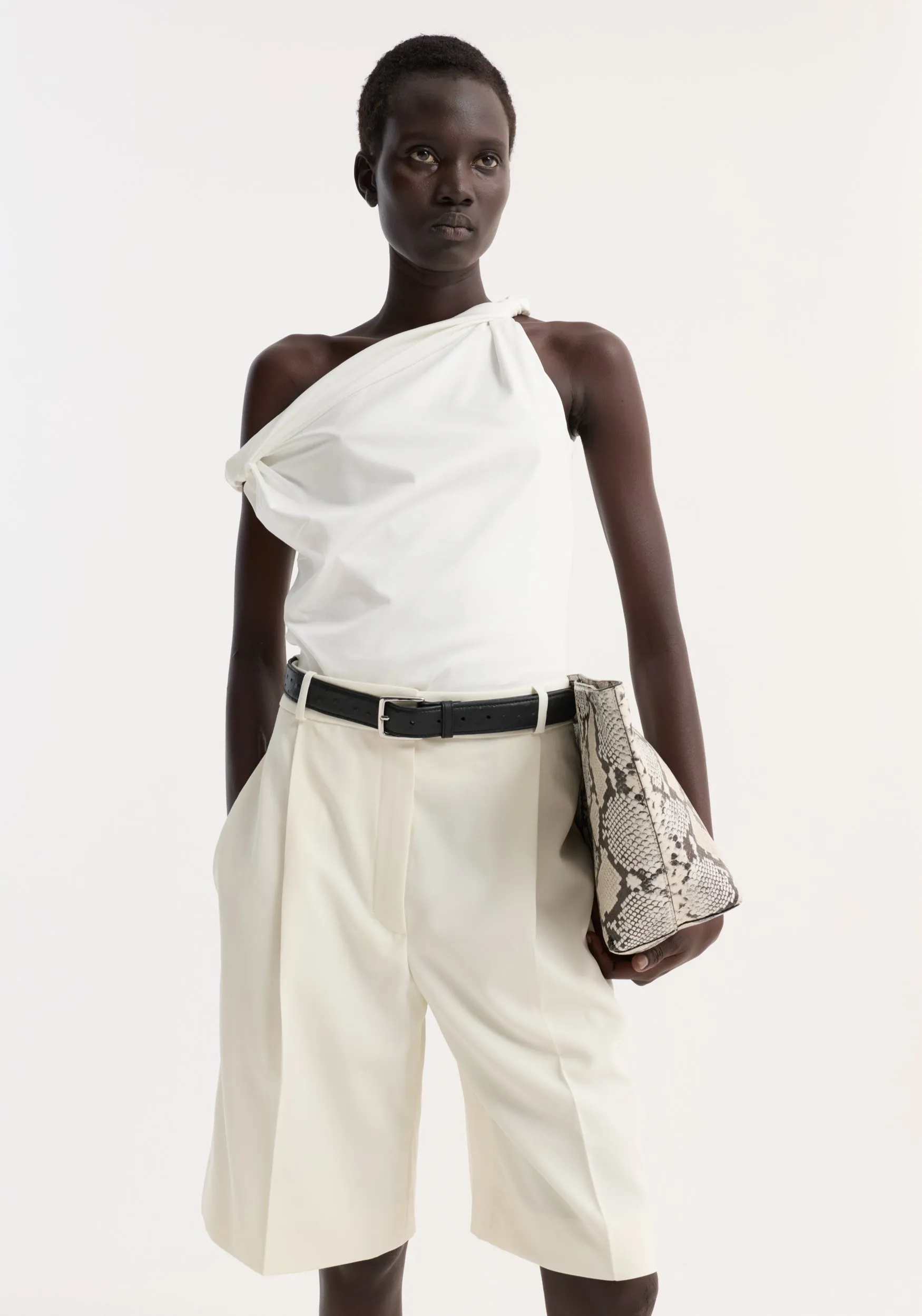 Sculptural cotton silk top | off white sold by Rohe product image thumbnail 2