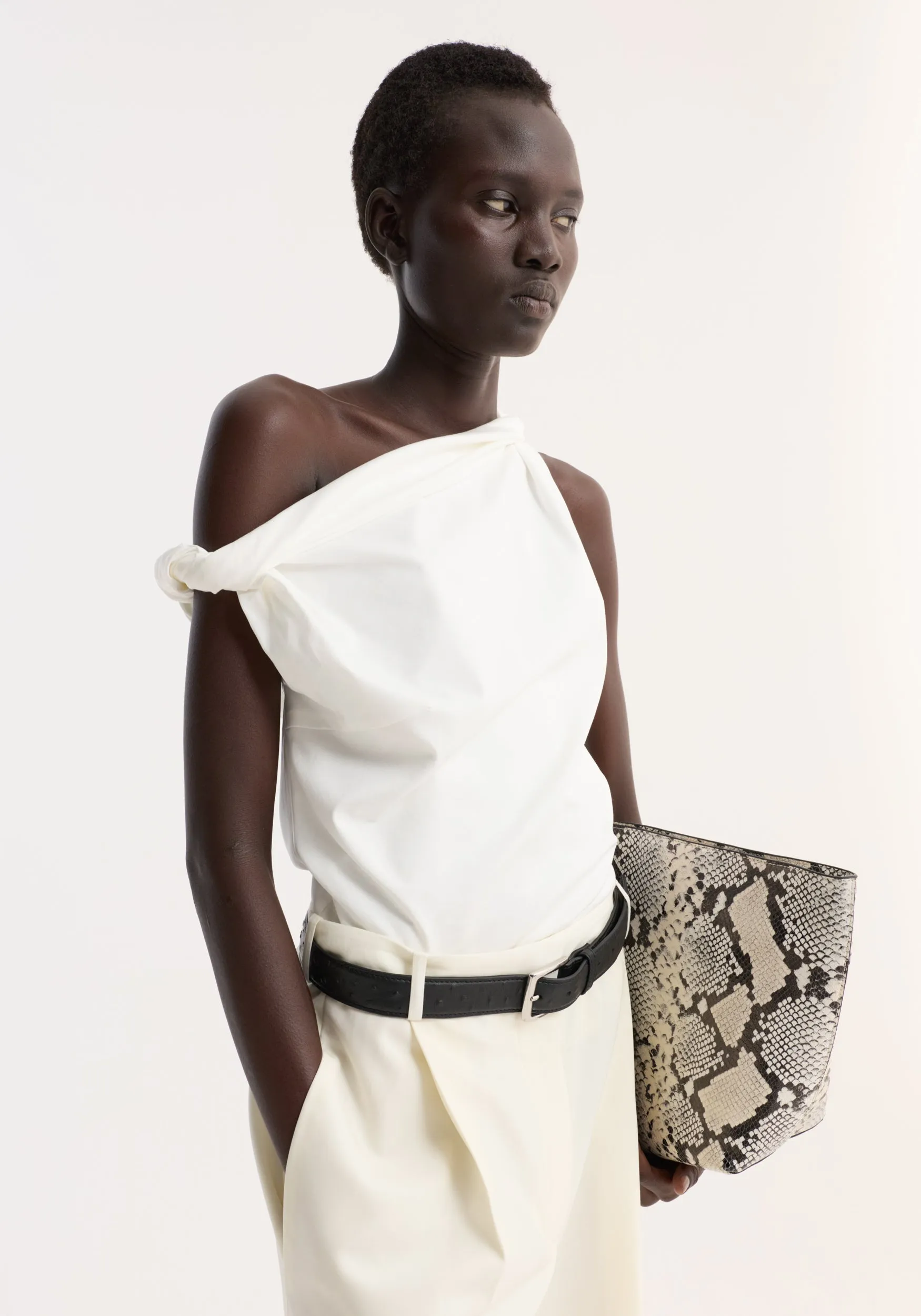 Sculptural cotton silk top | off white sold by Rohe product image thumbnail 4