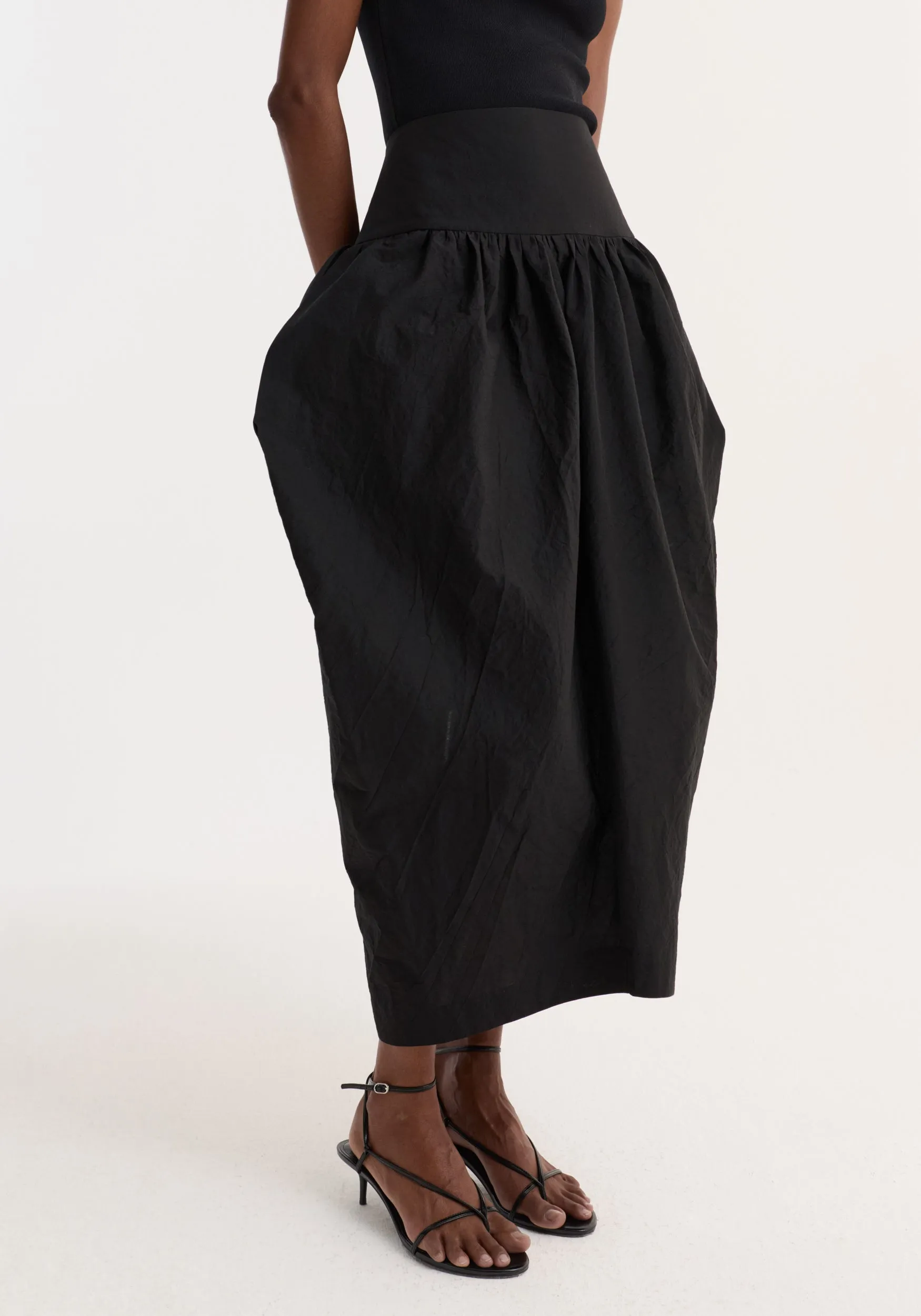Sculptural volume skirt | black sold by Rohe product image thumbnail 3