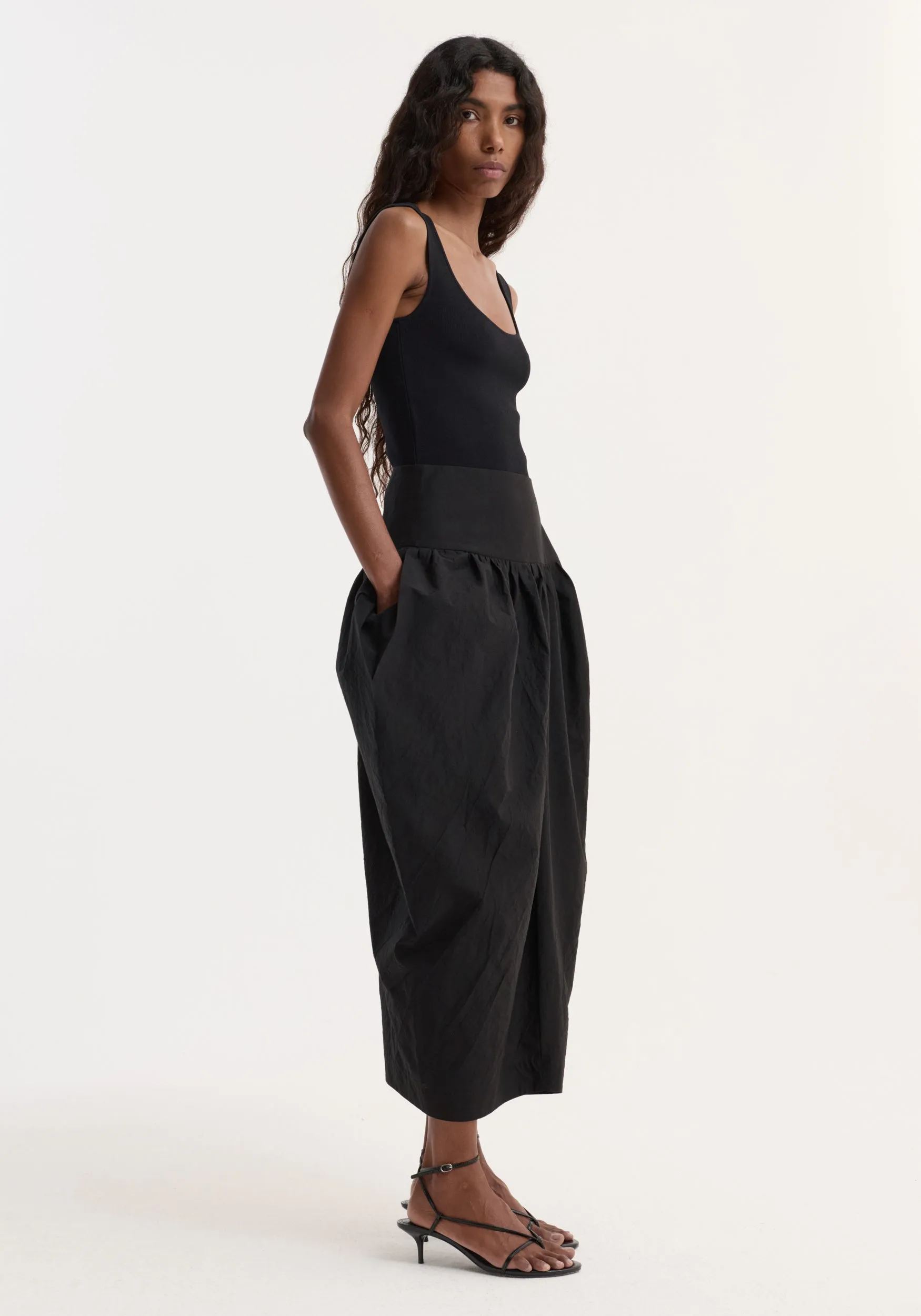 Sculptural volume skirt | black sold by Rohe product image thumbnail 4