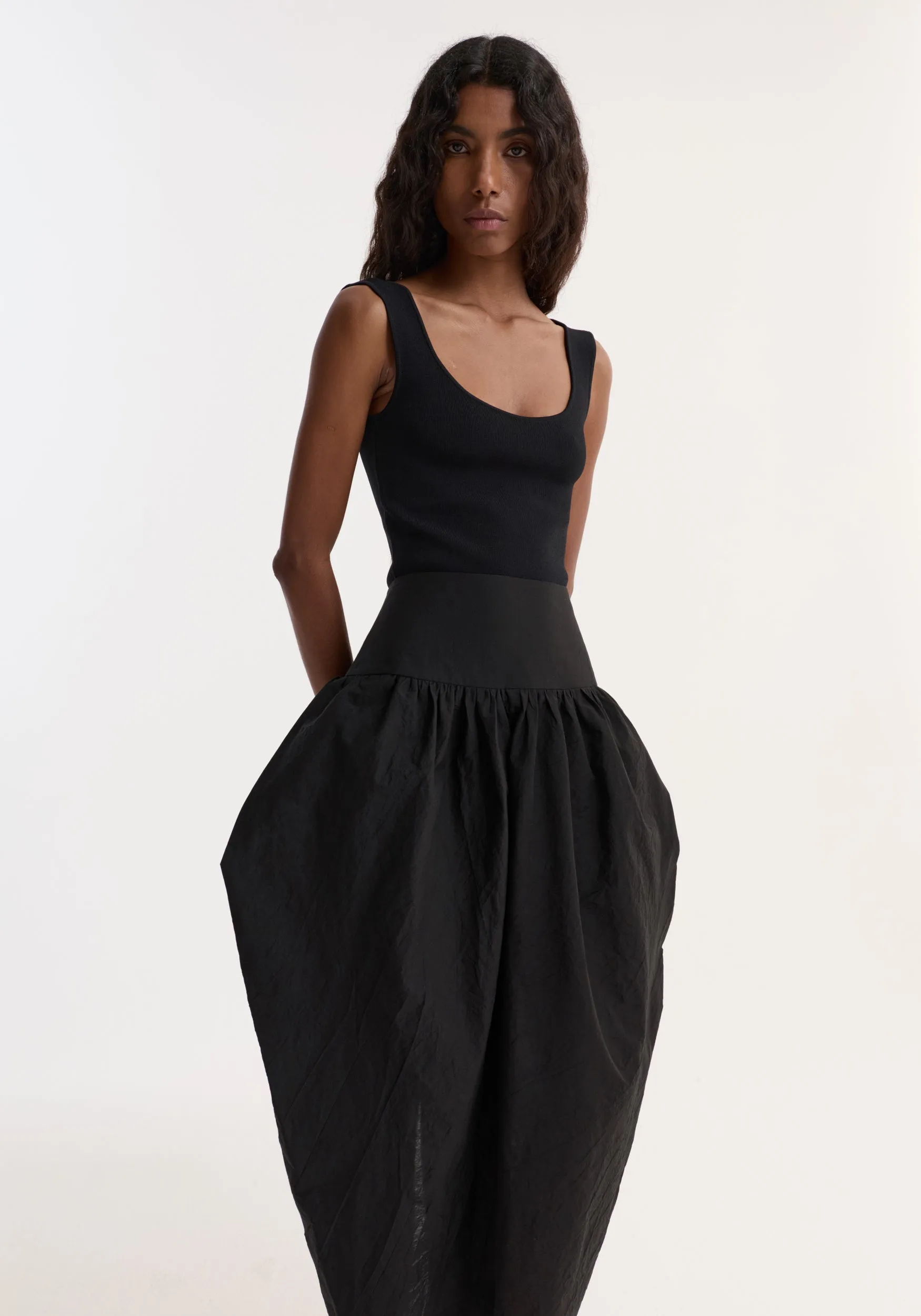 Sculptural volume skirt | black sold by Rohe product image thumbnail 2