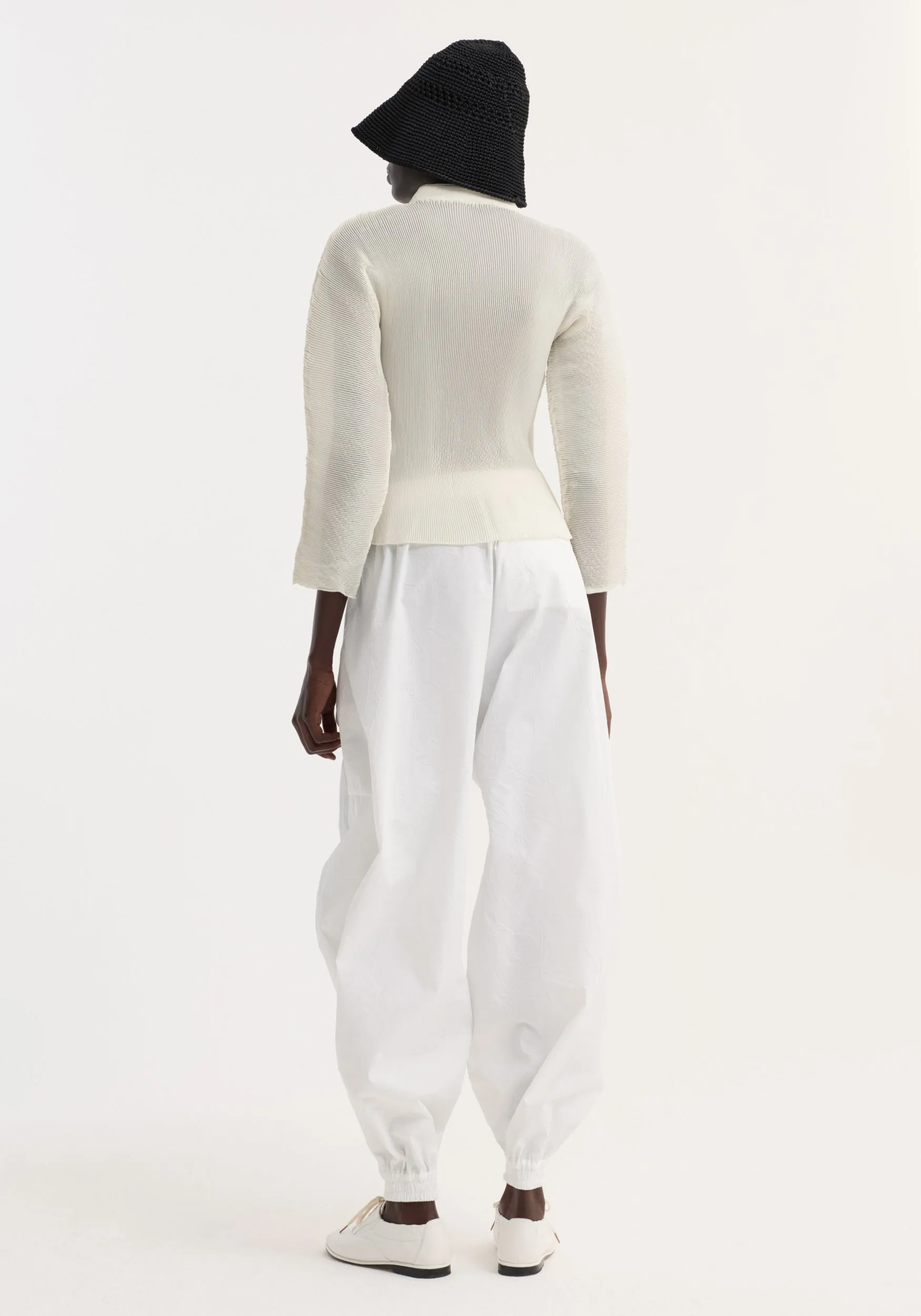 Plissé cardigan | cream sold by Rohe product image thumbnail 4