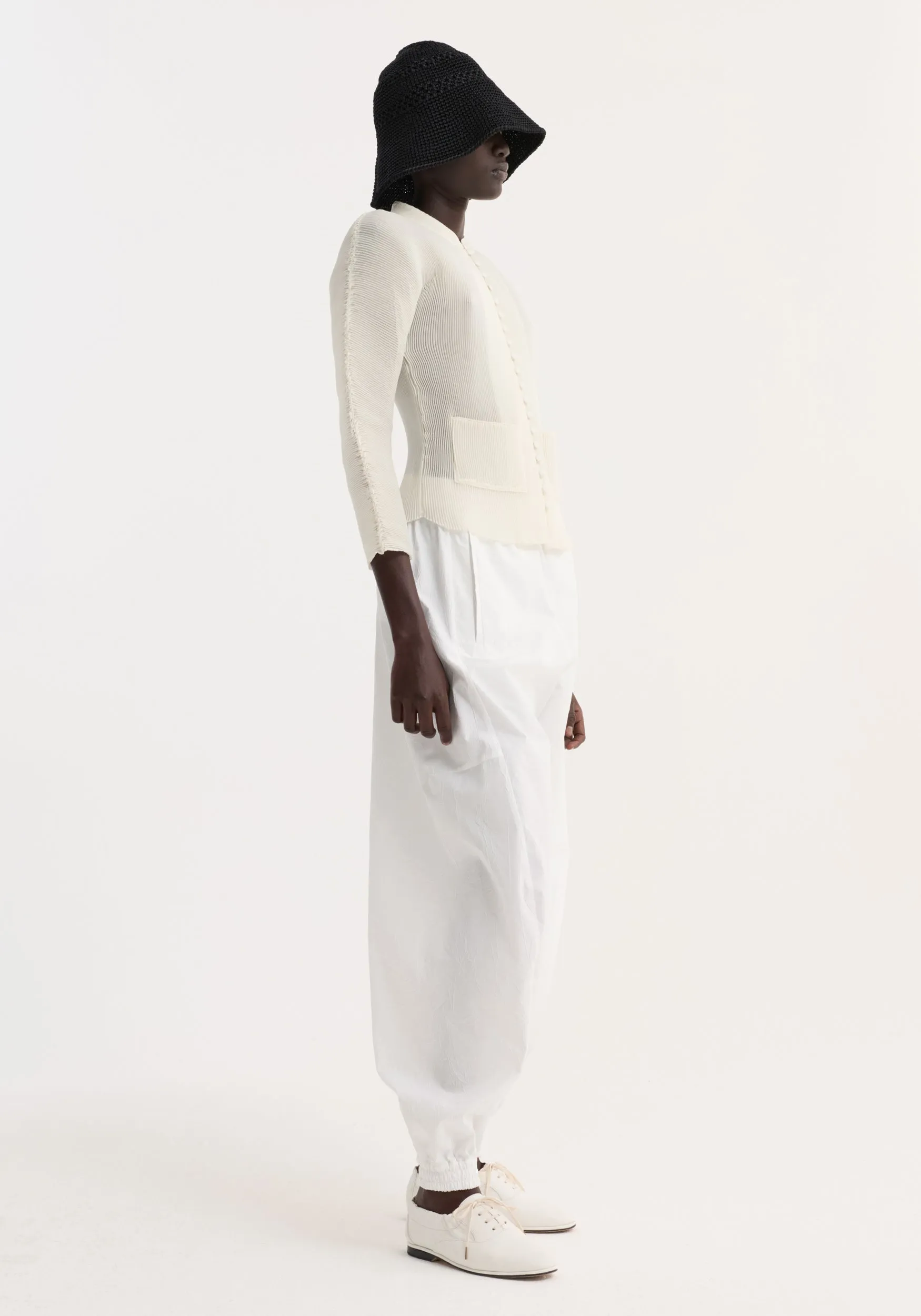 Plissé cardigan | cream sold by Rohe product image thumbnail 2