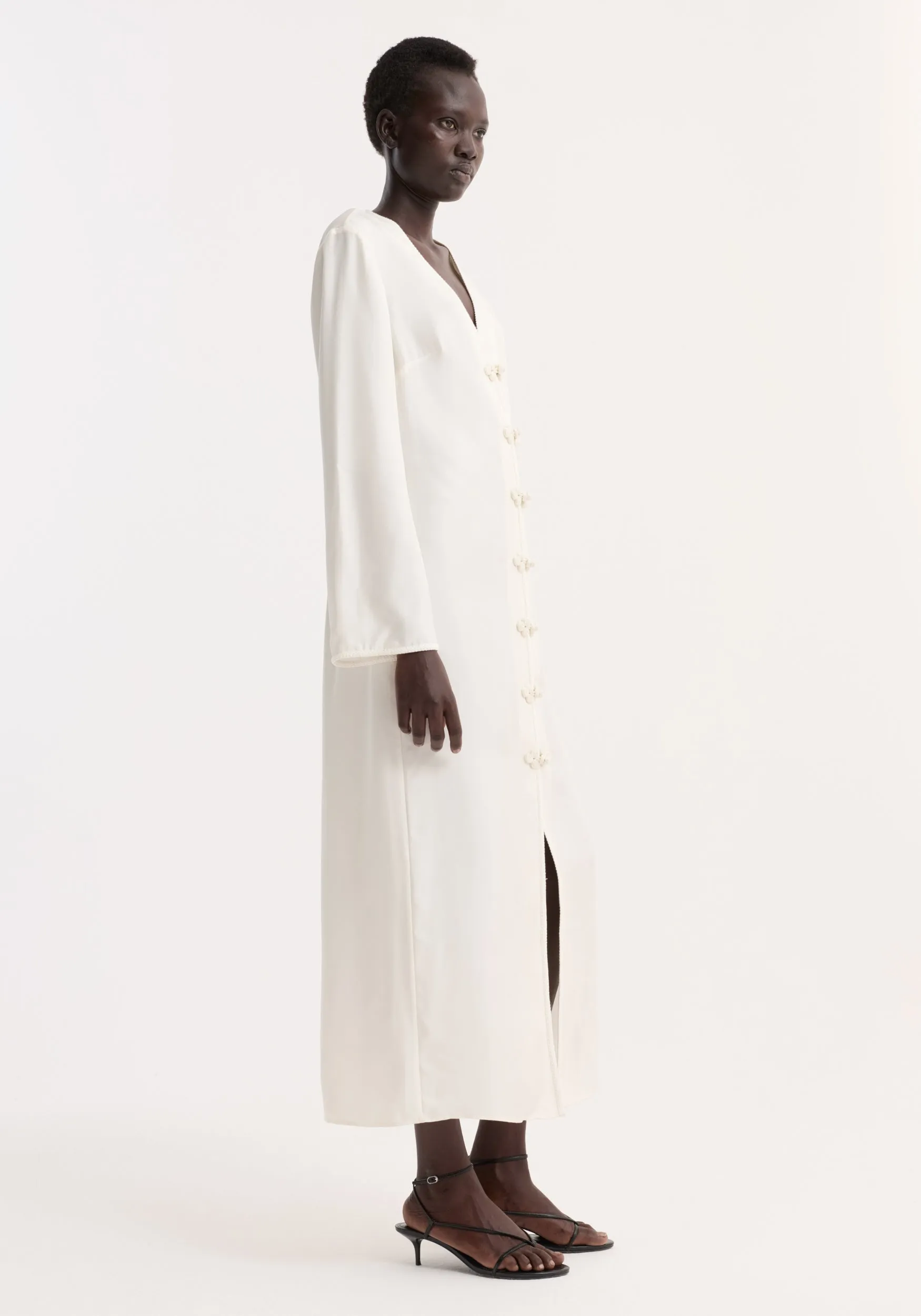 Pankou closure silk dress | cream sold by Rohe product image thumbnail 3