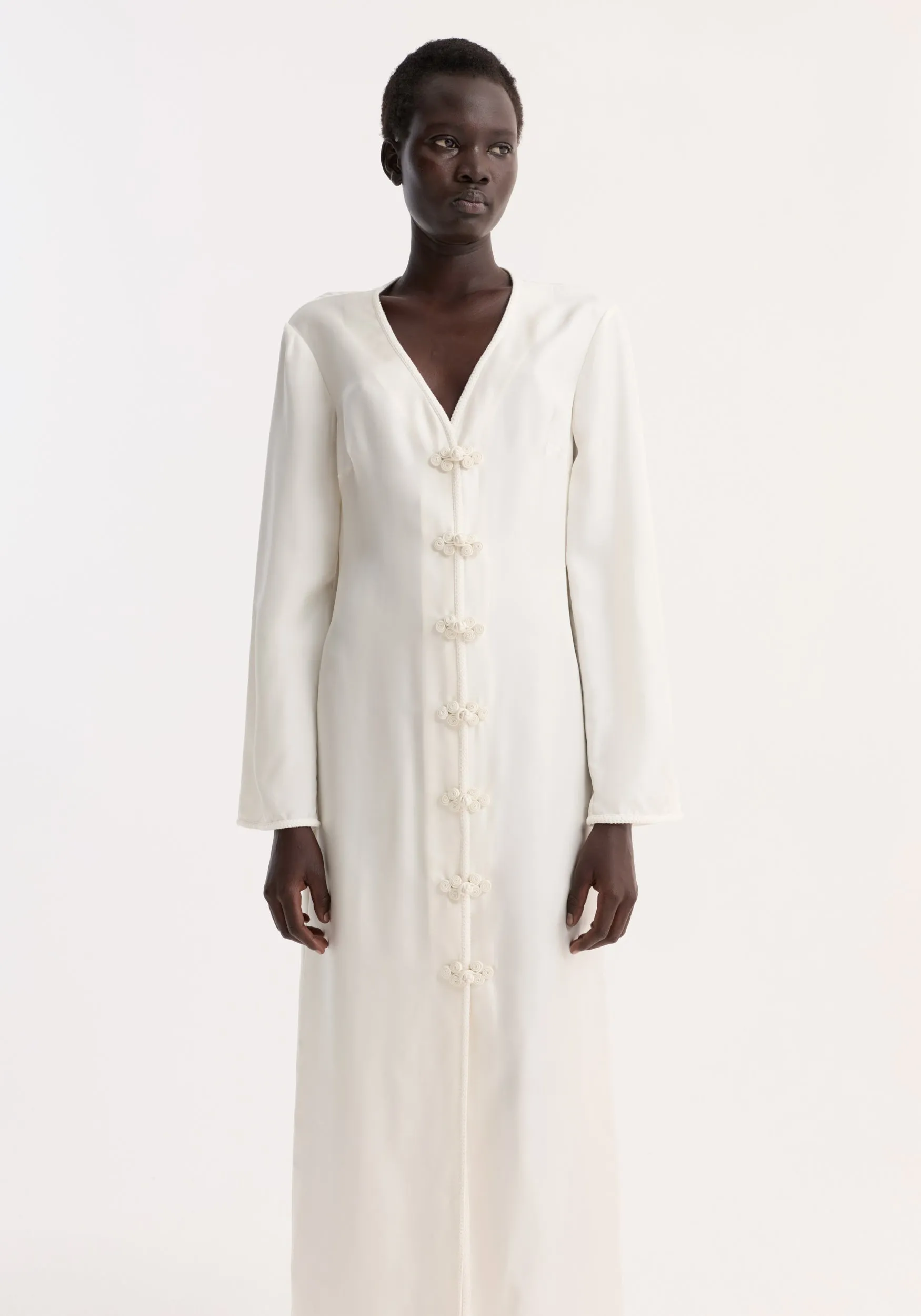 Pankou closure silk dress | cream sold by Rohe product image thumbnail 2